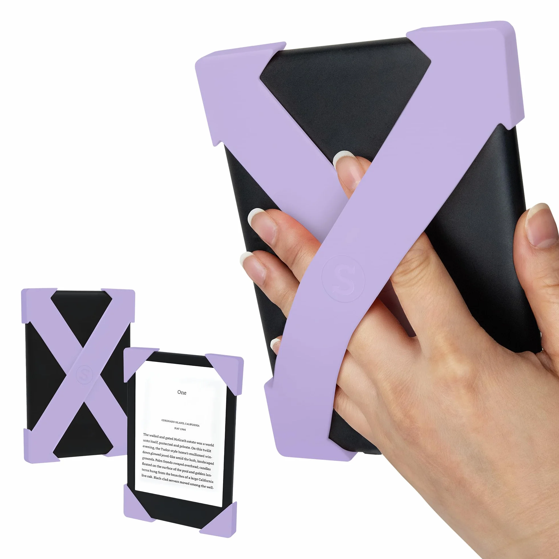 Strapsicle – Pasek na Dłoń do Kindle Gen 7–10 i Większości Kobo – 2 Paski Colorsoft – Lekki Uchwyt do Czytania – Rozmiar M – Liliowy