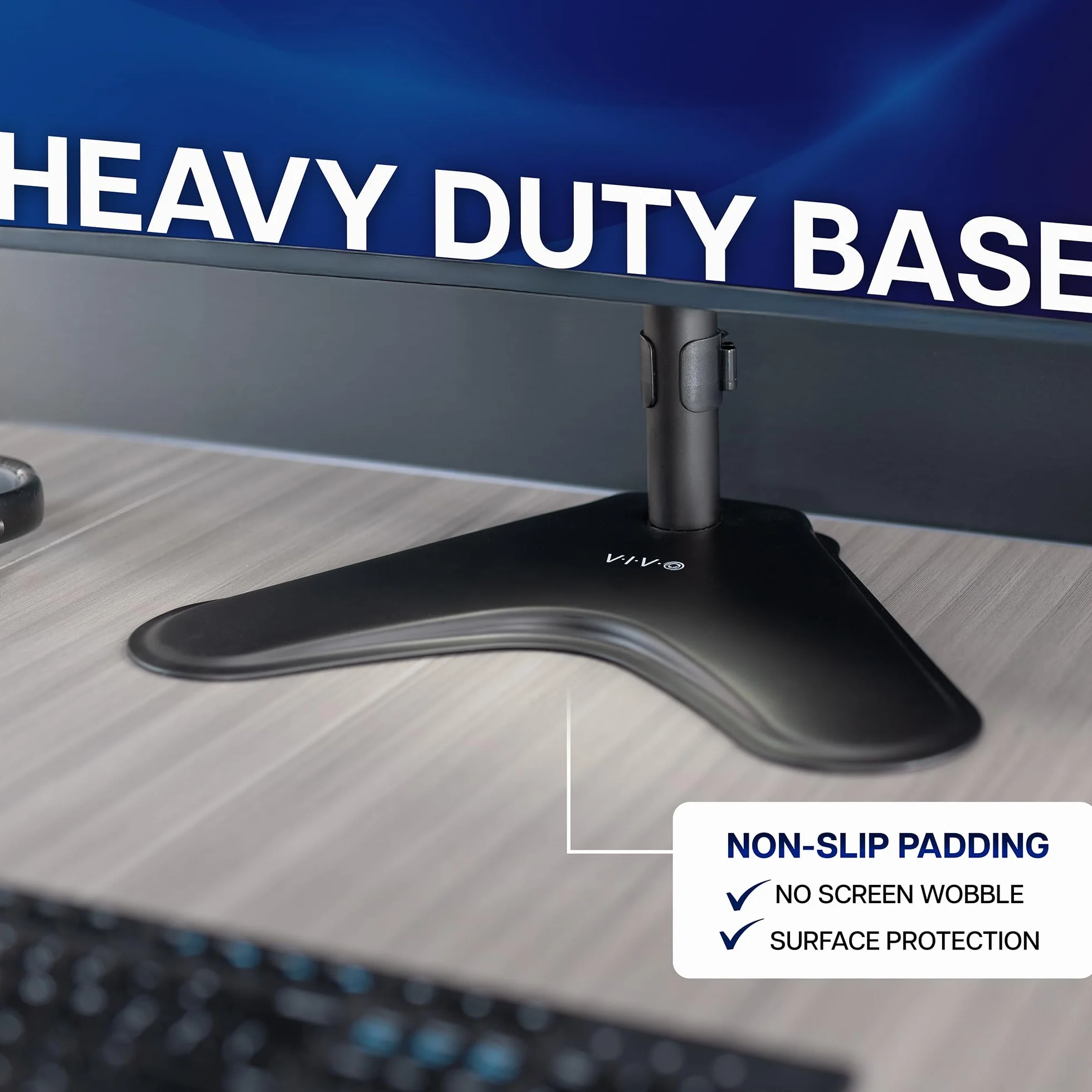 VIVO Stojak na biurko z podwójnym monitorem, wolnostojący uchwyt LCD, mieści się w pozycji pionowej, 2 ultrawide ekrany do 86.4 cm, czarny, STAND-V002L
