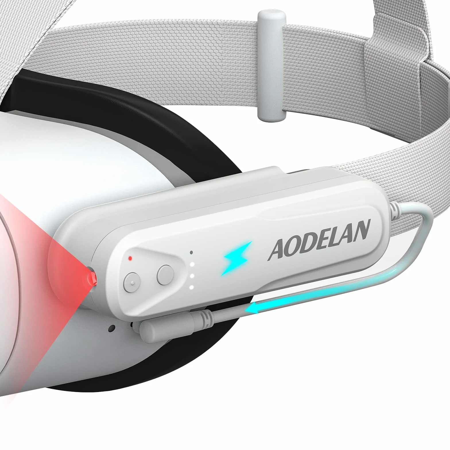 Akumulator 5000 mAh ze światłem na podczerwień do Meta/Oculus Quest 2, zwiększa czułość śledzenia dłoni w ciemności, przenośny powerbank kompatybilny z Elite Strap wydłużony czas odtwarzania 2–4