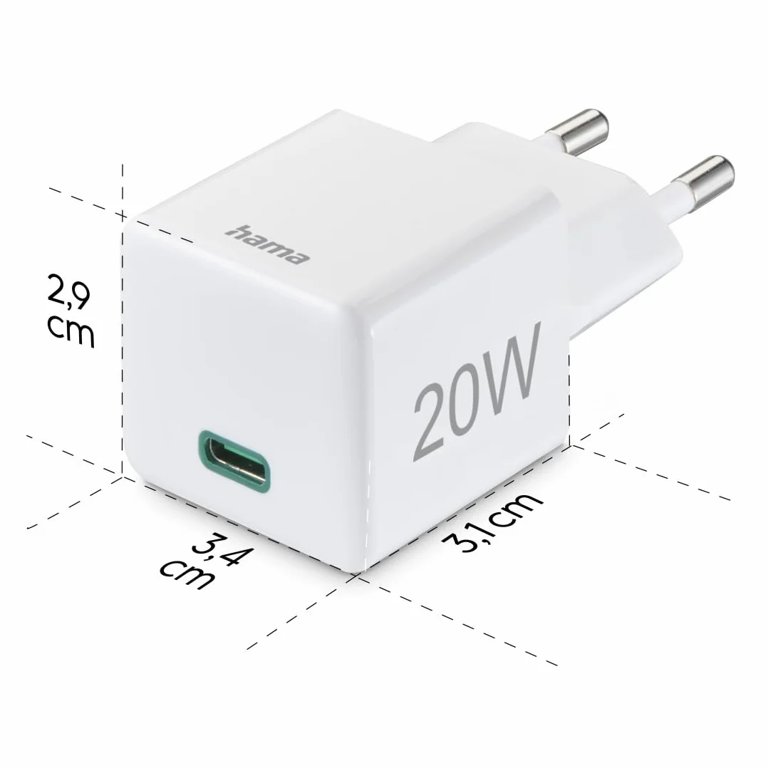 Hama ładowarka sieciowa 20 W Power Delivery USB C Lightning 1m biała