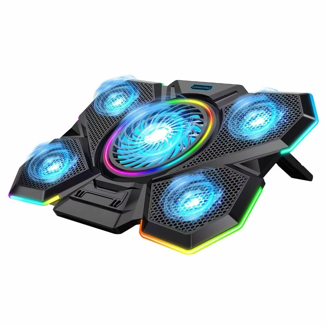 LIANGSTAR Podkładka chłodząca 5 wentylatorów 12-17 cali RGB USB
