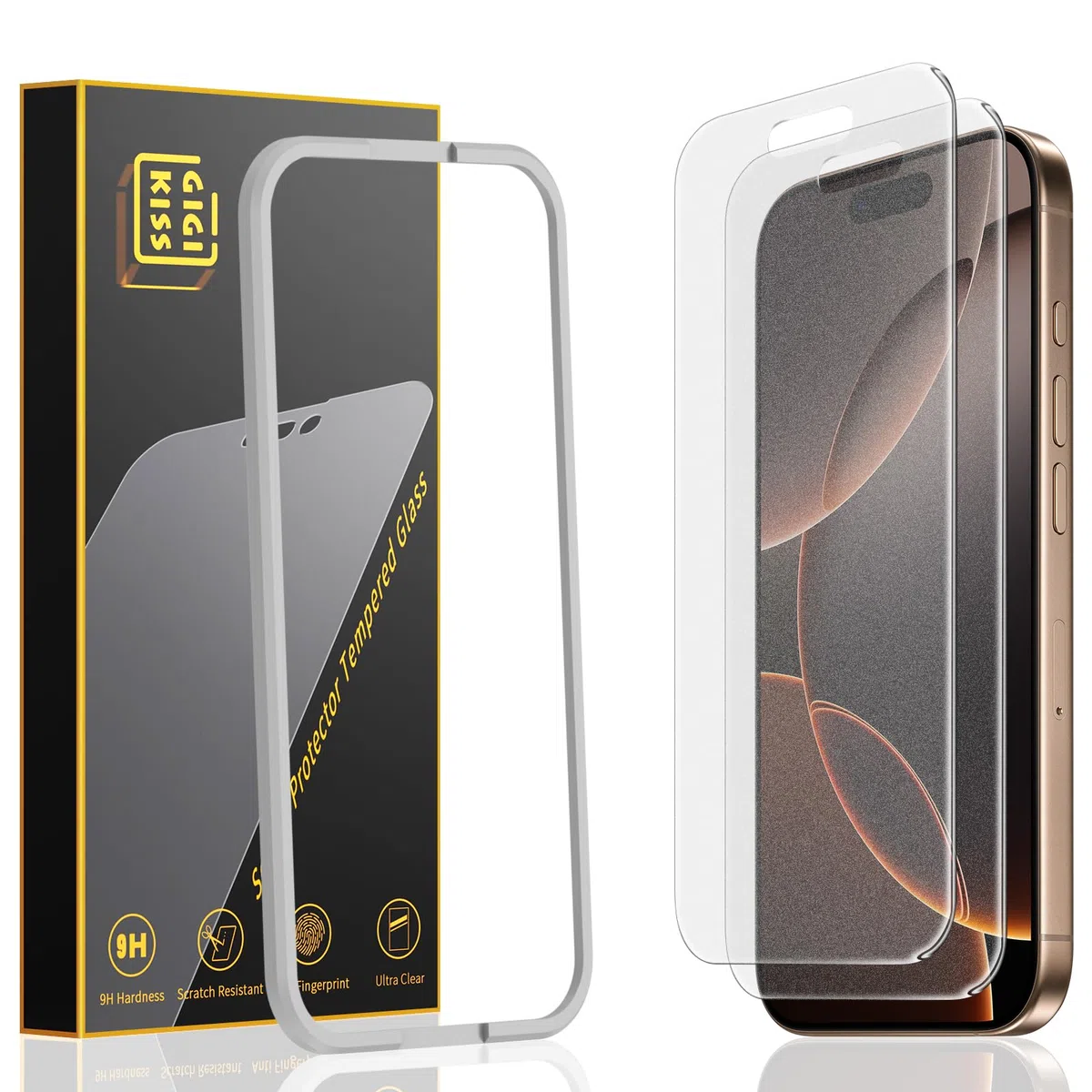 GIGIKISS 2-pak dla iPhone'a 16 Plus/iPhone 15 Plus matowa osłona ekranu 17.0 cm, antyrefleksyjna osłona ekranu ze szkła hartowanego, łatwa instalacja