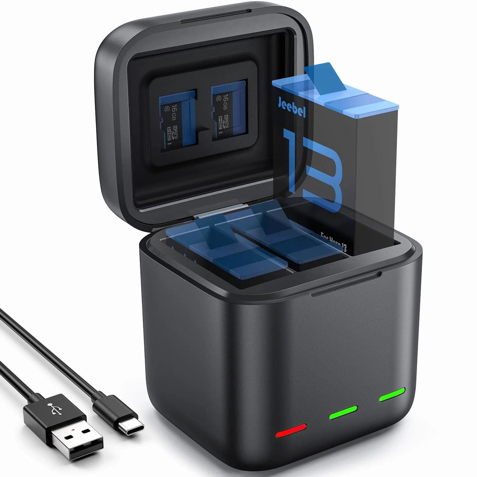 Jeebel Szybka ładowarka 3 gniazda USB-C do GoPro Hero 13 Black