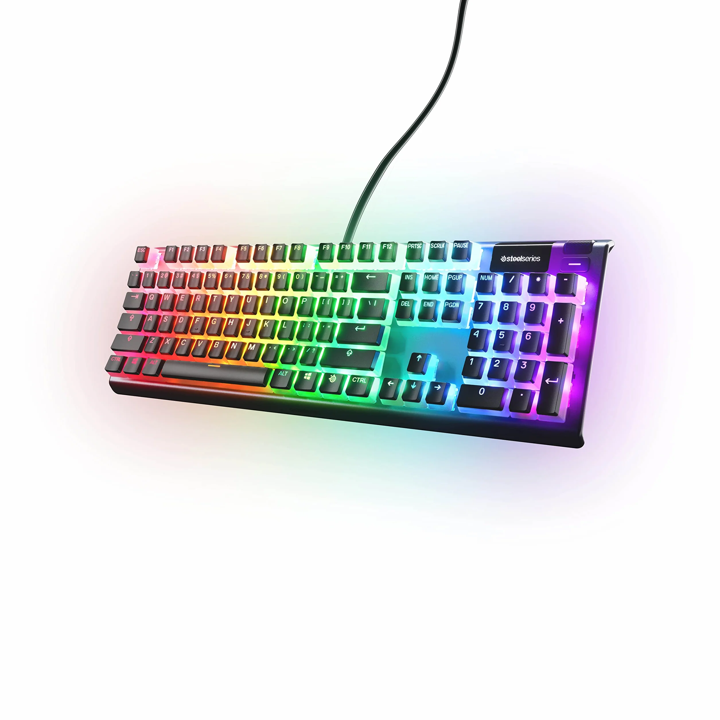 SteelSeries PrismCaps – zestaw klawiszy Double-Shot o wyglądzie "Pudding" – kompatybilność ze wszystkimi popularnymi klawiaturami mechanicznymi – popychacz MX – czarny (niemiecki układ klawiatury)