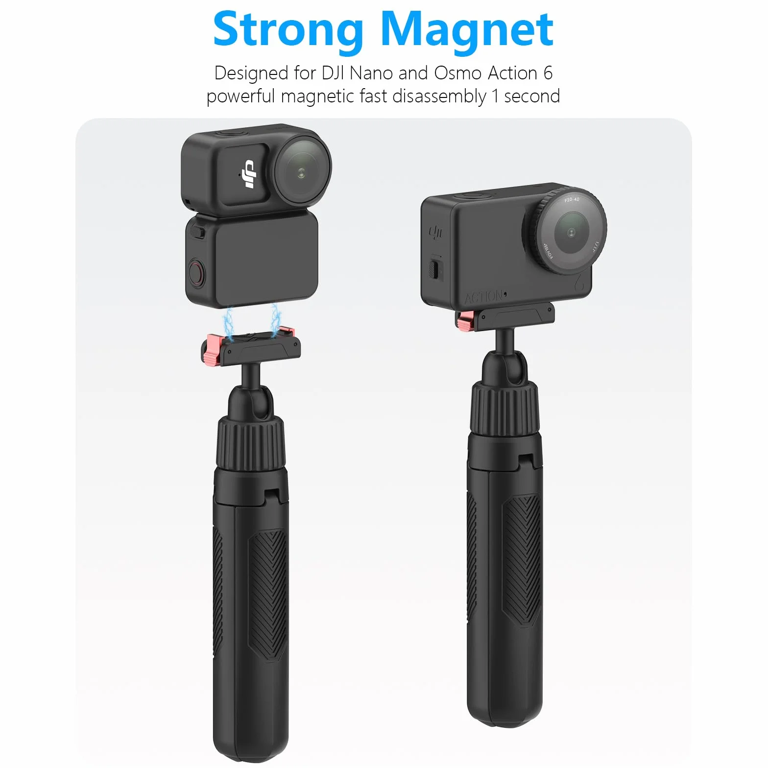 101,6 cm/40 cali statyw z patykiem selfie do Osmo Nano Action 6 z magnetycznym adapterem szybkiego zwalniania, 360 mini wydłużona rękojeść z uchwytem monopodalnym do akcesorii DJI Nano Osmo 6