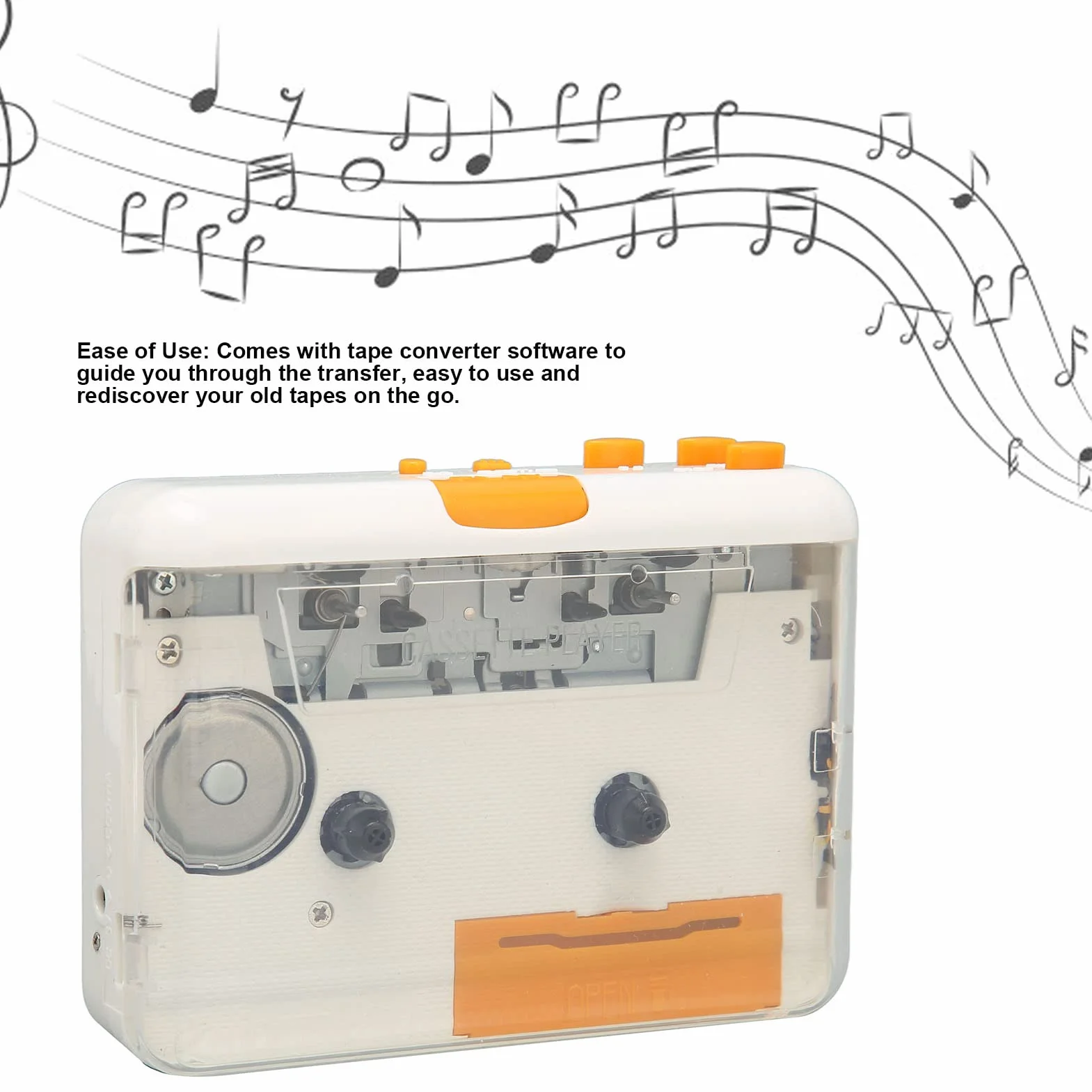 Ejoyous przenośny odtwarzacz kasetowy konwerter kasety na MP3 USB