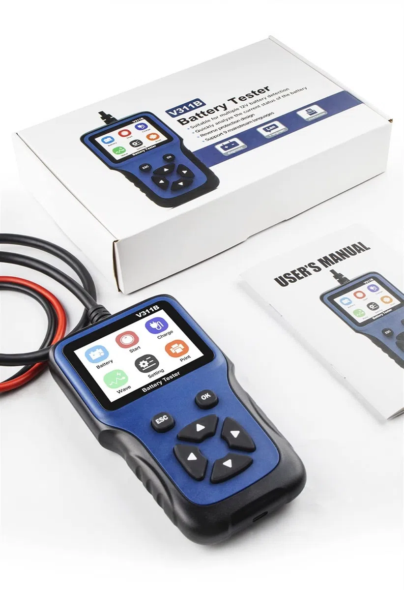 Tester pojemności baterii, tester obciążenia, V311B 12V. Test baterii Detektor akumulatora Tester akumulatora samochodowego Analizator ładowarki Ładowarka Ładowanie Tester Tester narzędzia funkcja tes