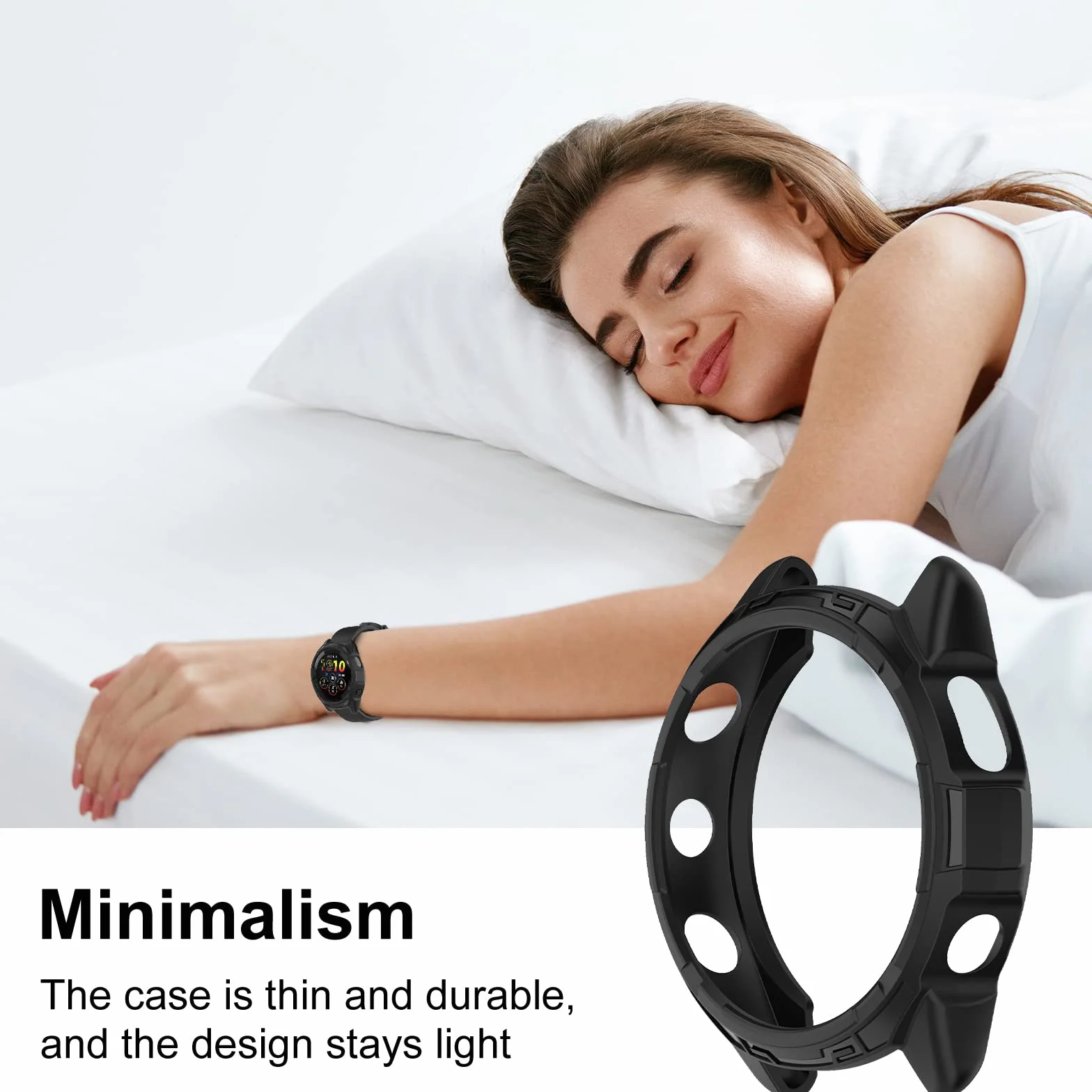 Cover Kompatybilny z Garmin Forerunner 265, Miękki elastyczny TPU Case,Trwałe etui kompatybilne z Garmin Forerunner 265 - czarny
