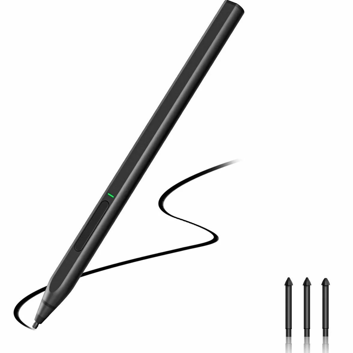 SUPERNIGHT Surface Pen Slim, Stylus Pen Surface 4096 czułość na nacisk z końcówką HB/H/2H Tip, wymienna końcówka, Tilt Palm Rejection, szybkie ładowanie do Surface Pro