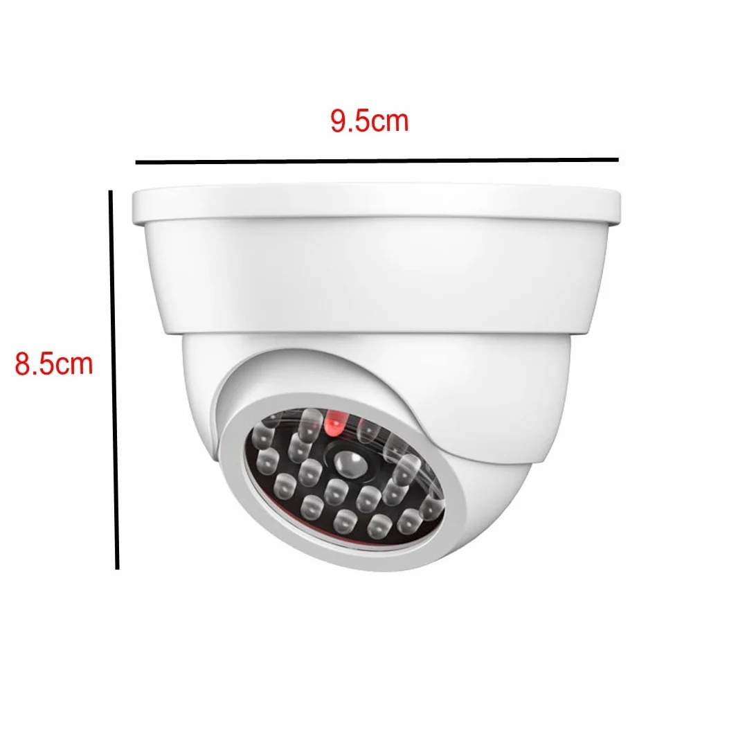 JZK 2 Dummy Fake Surveillance Security CCTV kamera kopułkowa z migającą diodą LED, prawdziwa imitacja dla bezpieczeństwa domowego, biała