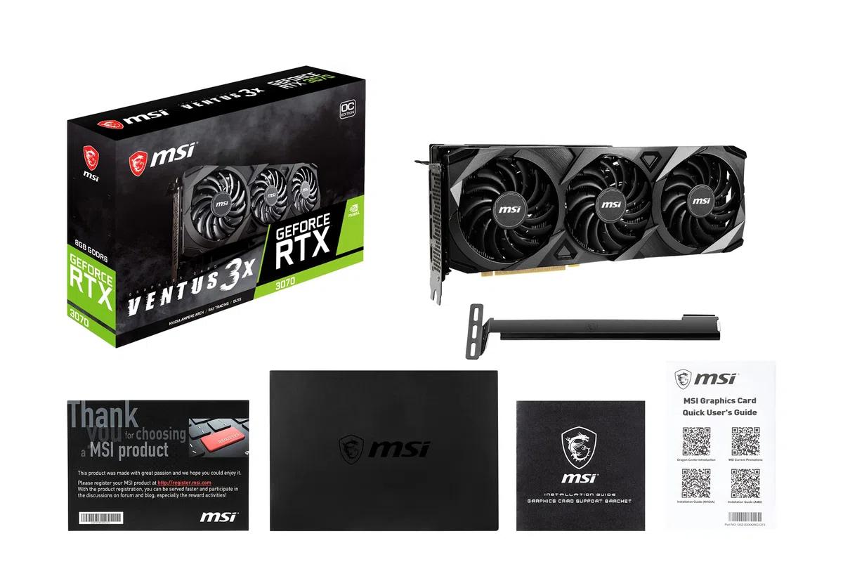 MSI GeForce RTX 3070 VENTUS 3X OC karta graficzna dla graczy, RTX 3070, 8 GB GDDR6X, PCI Express Gen 4, DisplayPort v1.4a, HDMI 2.1, rozdzielczość 4K, Ray Tracing