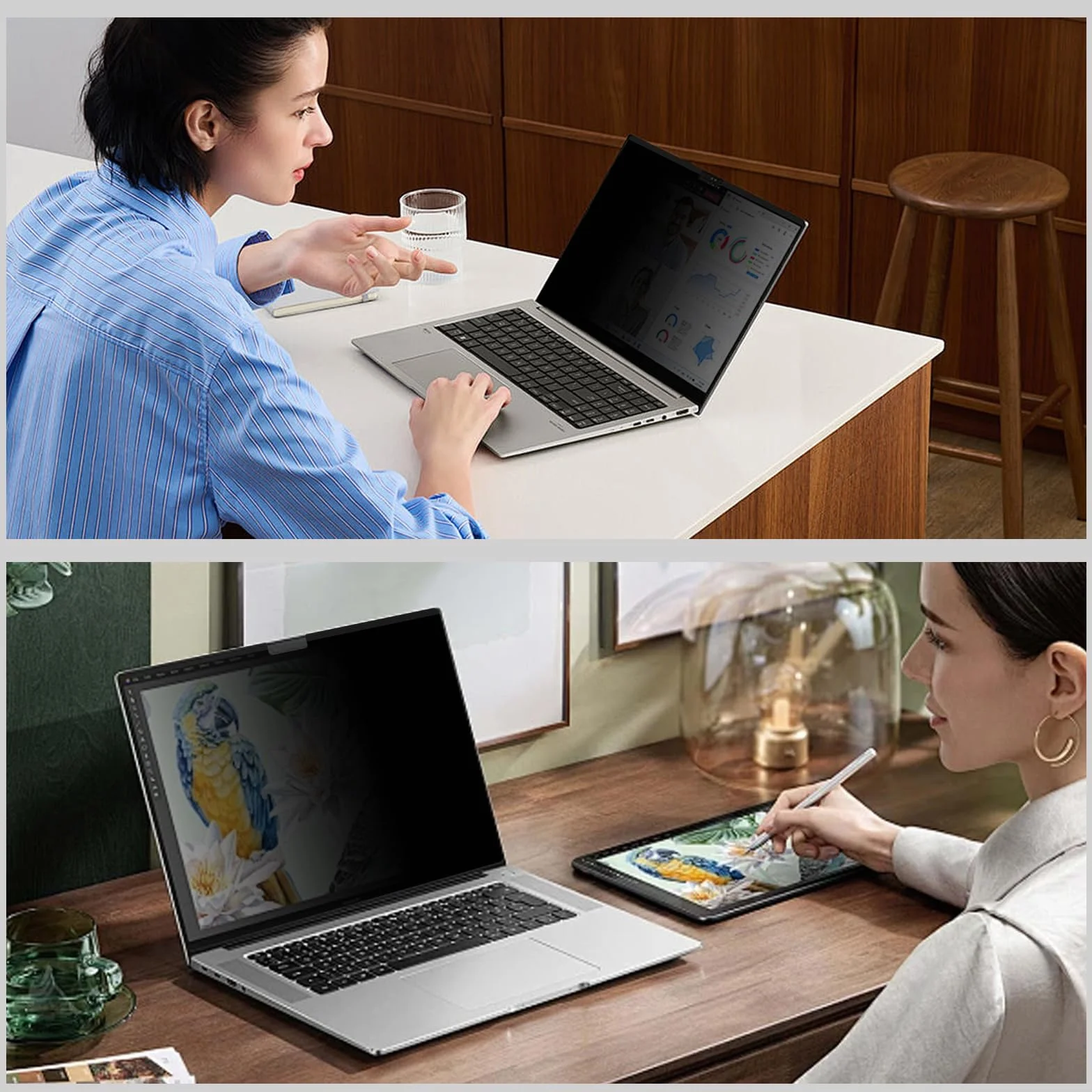 Magnetyczny filtr prywatyzujący do MacBook Air 15 cali M4/M3/M2 (2025/2024/2023), ochrona przed oślepieniem, filtr niebieskiego światła, ochrona prywatności, folia maskująca Mac 15,3"