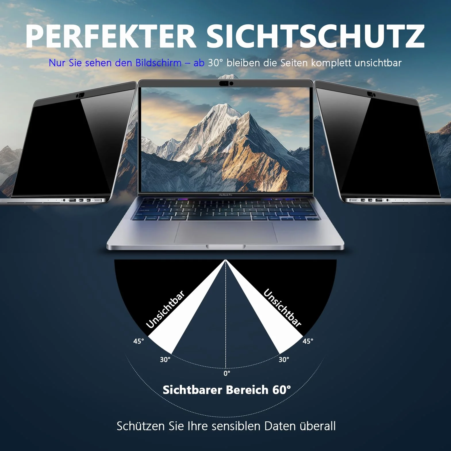 Folia ochronna Anti-Blue Light Privacy Magnetyczny filtr prywatyzujący do Apple MacBook Pro/Air 13 cali (2016-2022, M1, M2)
