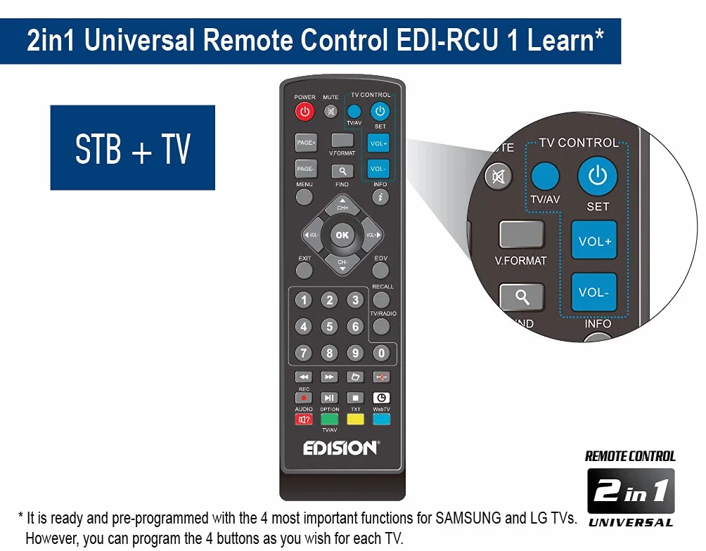 Dekoder DVB-T2/C H.265 EDISION PICCO T265 plus FTA Full HD PVR USB HDMI SCART