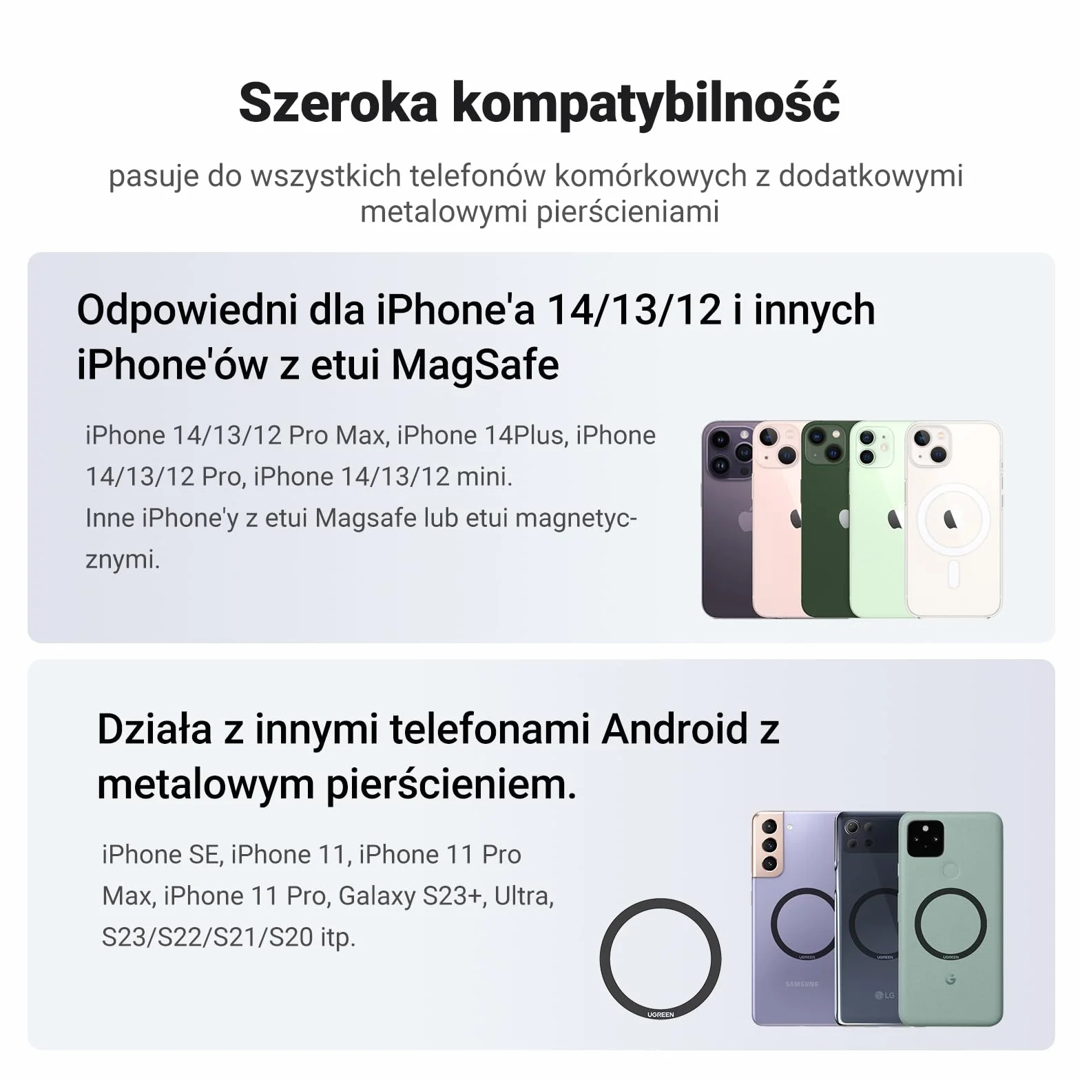 UGREEN Magnetyczny stojak na telefon komórkowy Magsafe Uchwyt do iPhone 14 Pro Max, Galaxy S23 Ultra