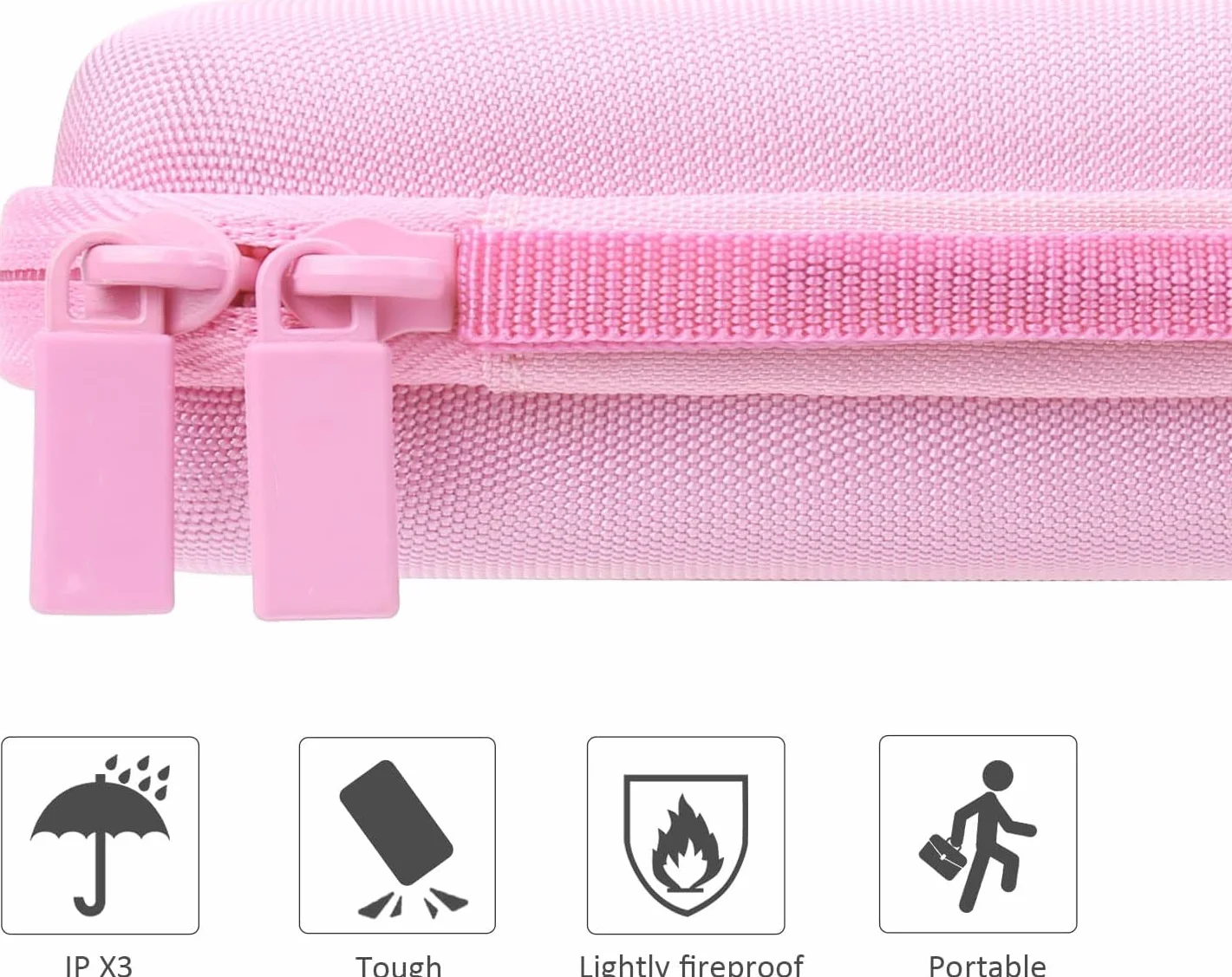 co2CREA Twarde etui podróżne do HP Sprocket Przenośna drukarka fotograficzna 2x3, tylko różowe etui