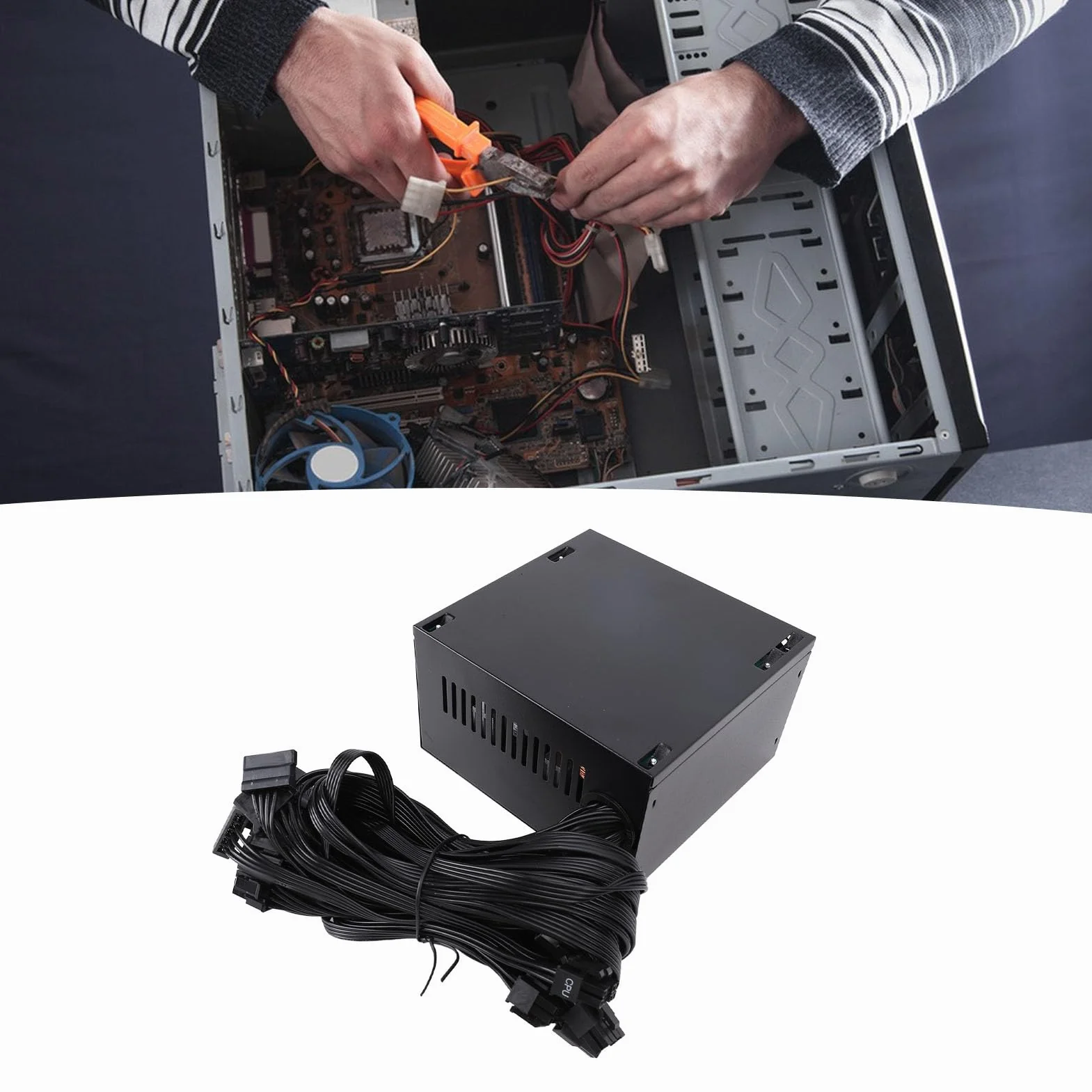 Asixxsix Zasilacz 600 W ATX PSU 80+ Brązowy Certyfikat z pojedynczą szyną 12 V Inteligentne Zarządzanie temperaturą z Cichym Wentylatorem 120 Mm do Komputerów do Gier Wysokowydajne