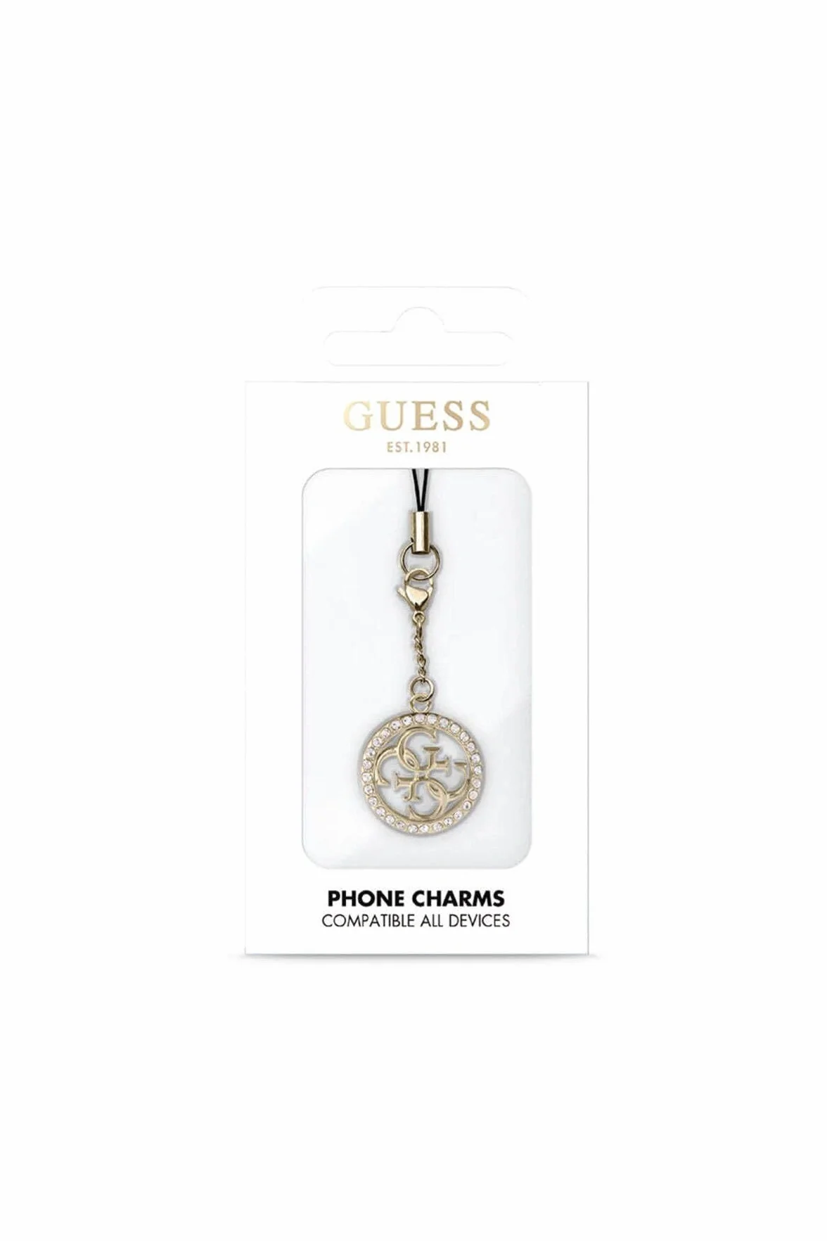 GUESS Zawieszka GUCPM4DRD Phone Strap 4G Strass Charm