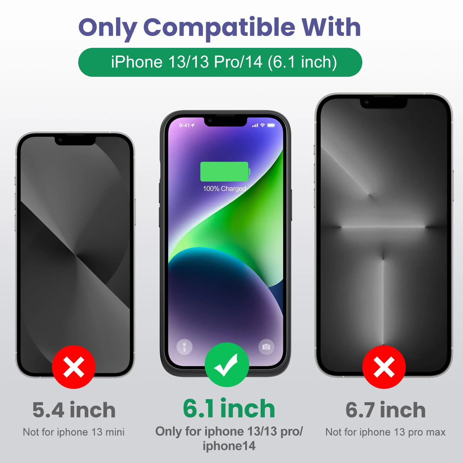 Ekrist Etui na baterię do iPhone 13/13 Pro/14, 7500 mAh Smart Battery Case, dodatkowa bateria do ładowania, 2023, nowe przenośne etui na telefon komórkowy, zdejmowany powerbank, etui na telefon