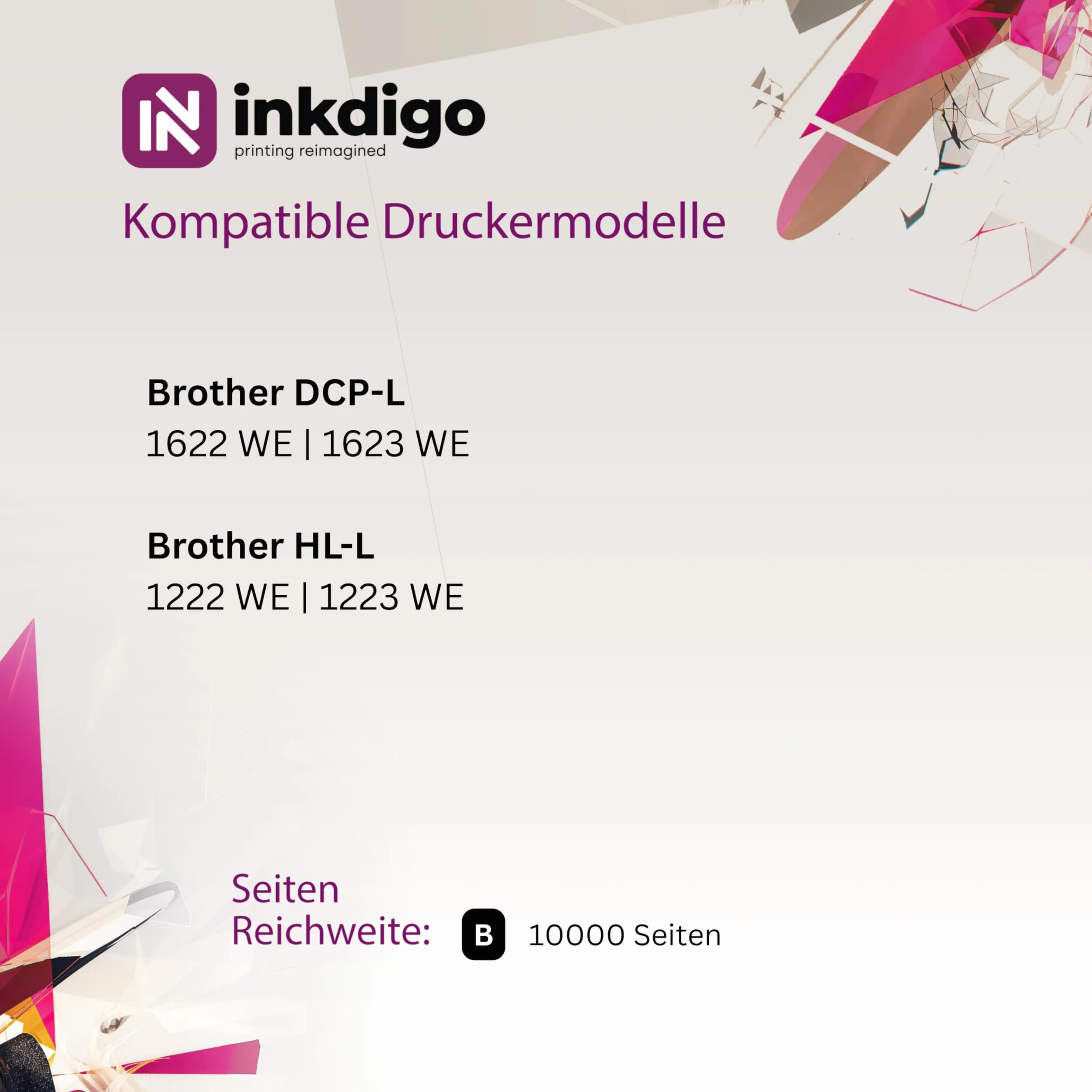 INKDIGO Bęben DR1090 kompatybilny z Brother, łatwy montaż, Brother Drum DCP-1622 WE; DCP-1623 WE; HL-1222 WE; HL-1223 WE