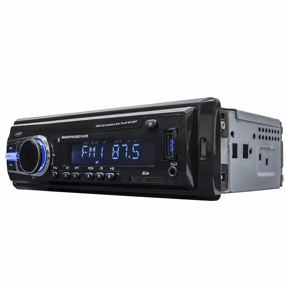 PNI Samochodowy Odtwarzacz MP3 z radiem 8524BT 4x45w 12V / 24V 1 DIN cu SD, USB, AUX, RCA SI Bluetooth 24 V