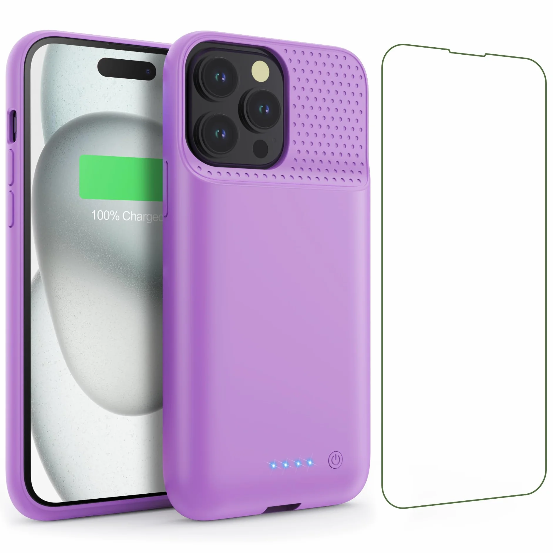 Feob etui z akumulatorem na iPhone 15 Pro (6,1"), 7500mAh, 15W Powerbank, etui z dodatkowym akumulatorem, etui ładowarki, etui na telefon z akumulatorem, etui na iPhone 15 Pro (6,1"), etui ładowarki