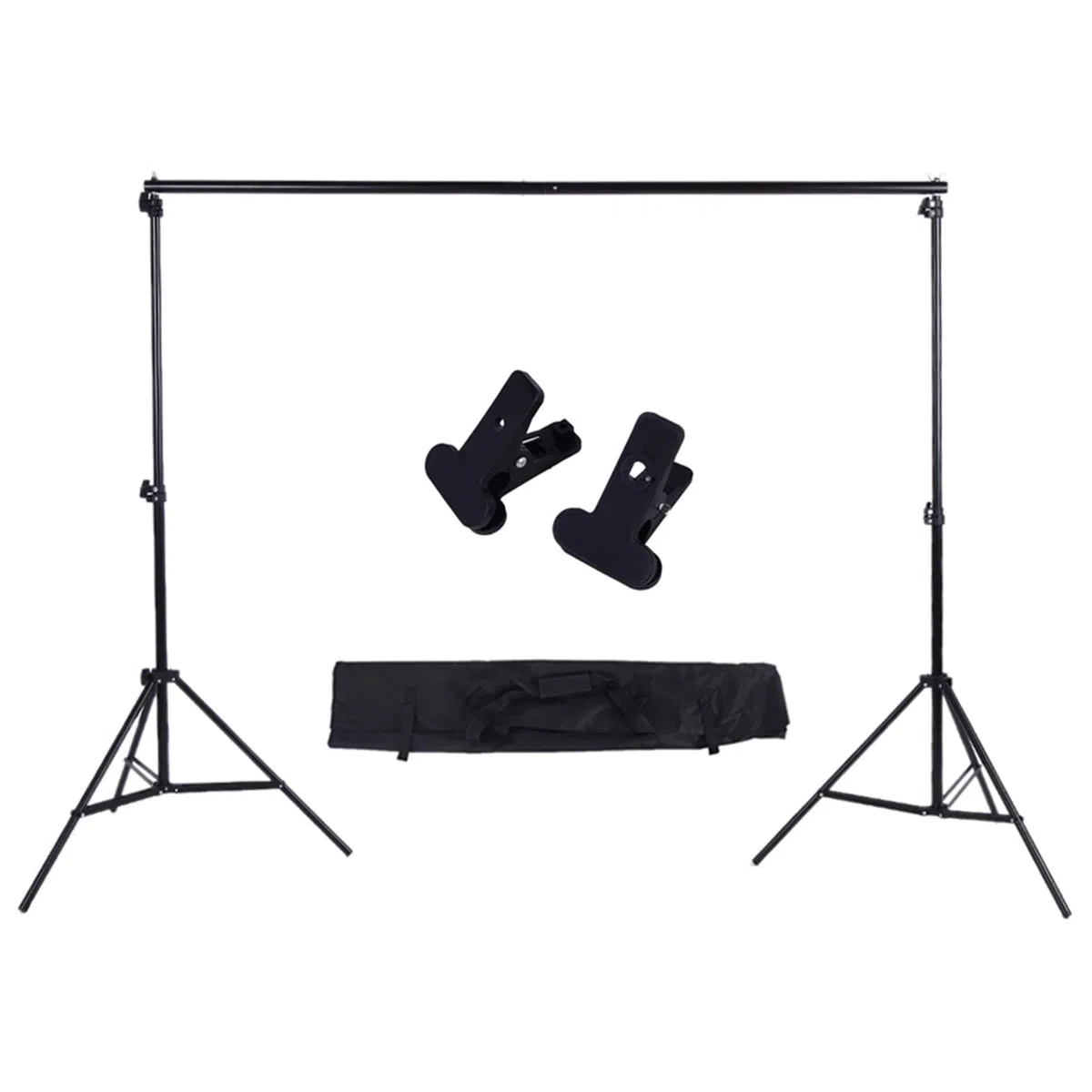 Photo Studio 1,2 * Zestaw Poprzeczek ze Stojakiem w Tle, Regulowany Stojak na Uchwyt Aparatu, Metalowy Zacisk na Akcesoria Cyfrowe, Przenośny Statyw modę