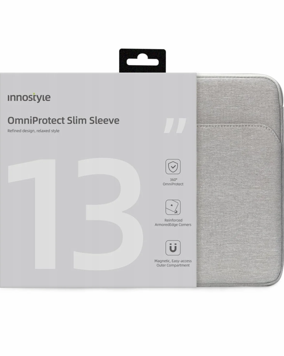 INNOSTYLE Torba Na Laptopa 13 cali, Wodoodporna, Lekka, Wytrzymała, OmniProtect Slim Szara, Kompatybilna z MacBook Pro/Air, HP ProBook, Dell Inspiron, Yoga, ASUS, Idealna do Pracy i Podróży