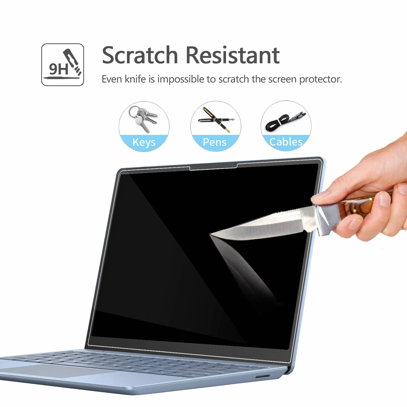 MEGOO [2-pak szklanych ochraniaczy ekranu do Surface Laptop Go 3 31.5 cm z 2023 r., twardość 9H / ultra przezroczyste szkło hartowane, kompatybilne z Microsoft Surface Laptop Go 2/1 (model 2013/1943)