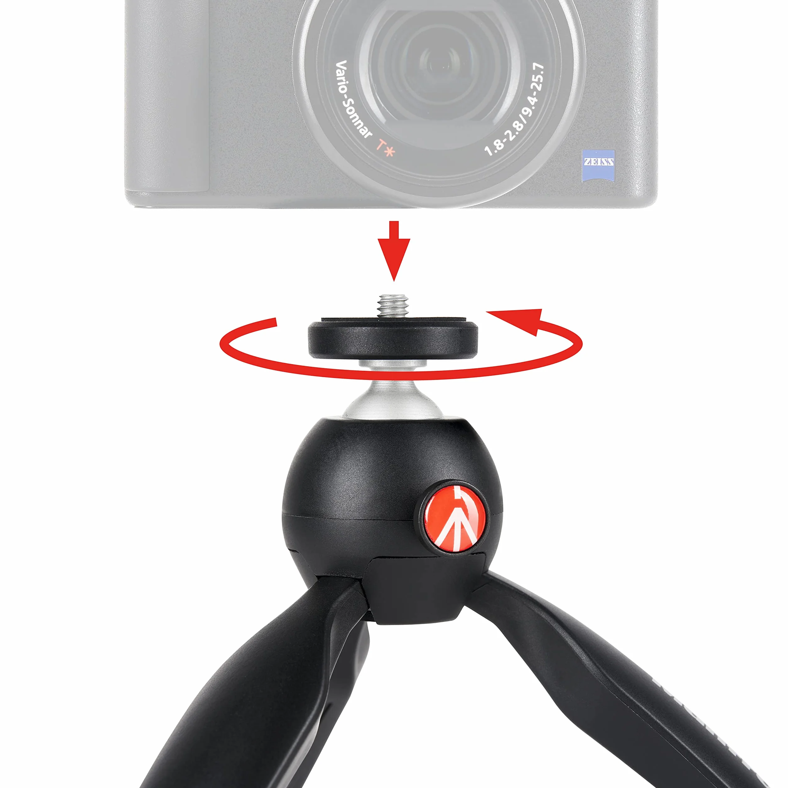 Manfrotto MTPIXIMII-B PIXI Mini Tripod with Handgrip for Compact System Cameras Black Technopolymer Aluminium