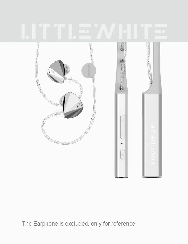 Fanmusic Moondrop Littlewhite Neckband Bluetooth Kabel Słuchawki Bluetooth 5.2 Type-C Zestaw słuchawkowy Aptx