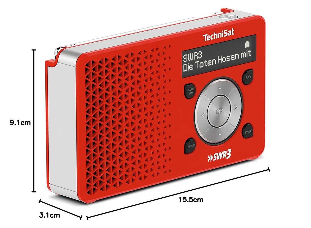Technisat Digitradio 1 Swr3-Edition 0023/4997 Radio Przenośne Dab, Czerwony, 1 W RMS