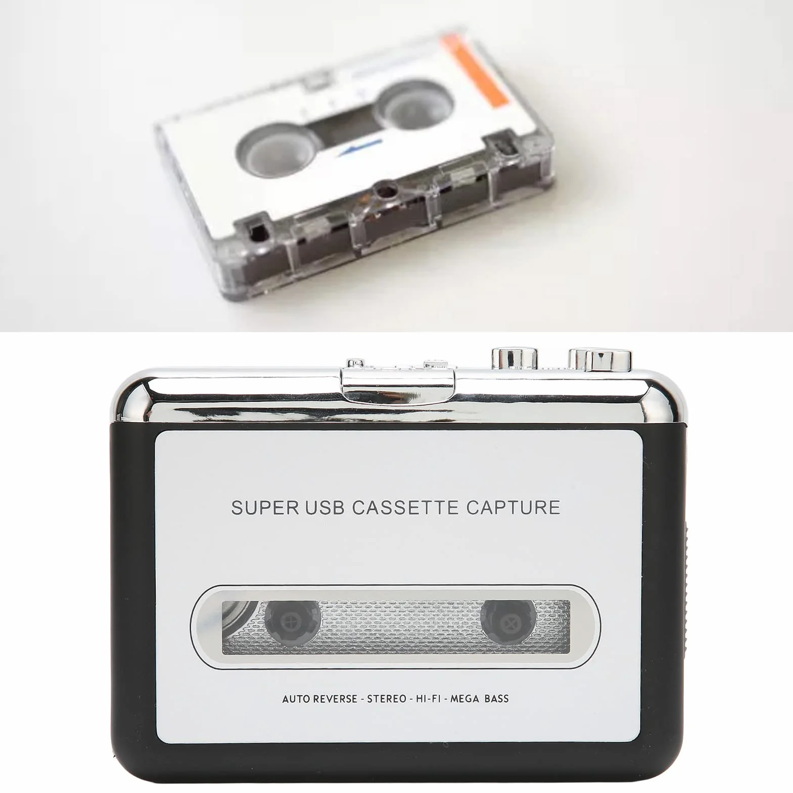 Przenośny Odtwarzacz Kasetowy, Przenośny Odtwarzacz Kasetowy USB, Muzyka MP3 Audio, Kompatybilny z Laptopem