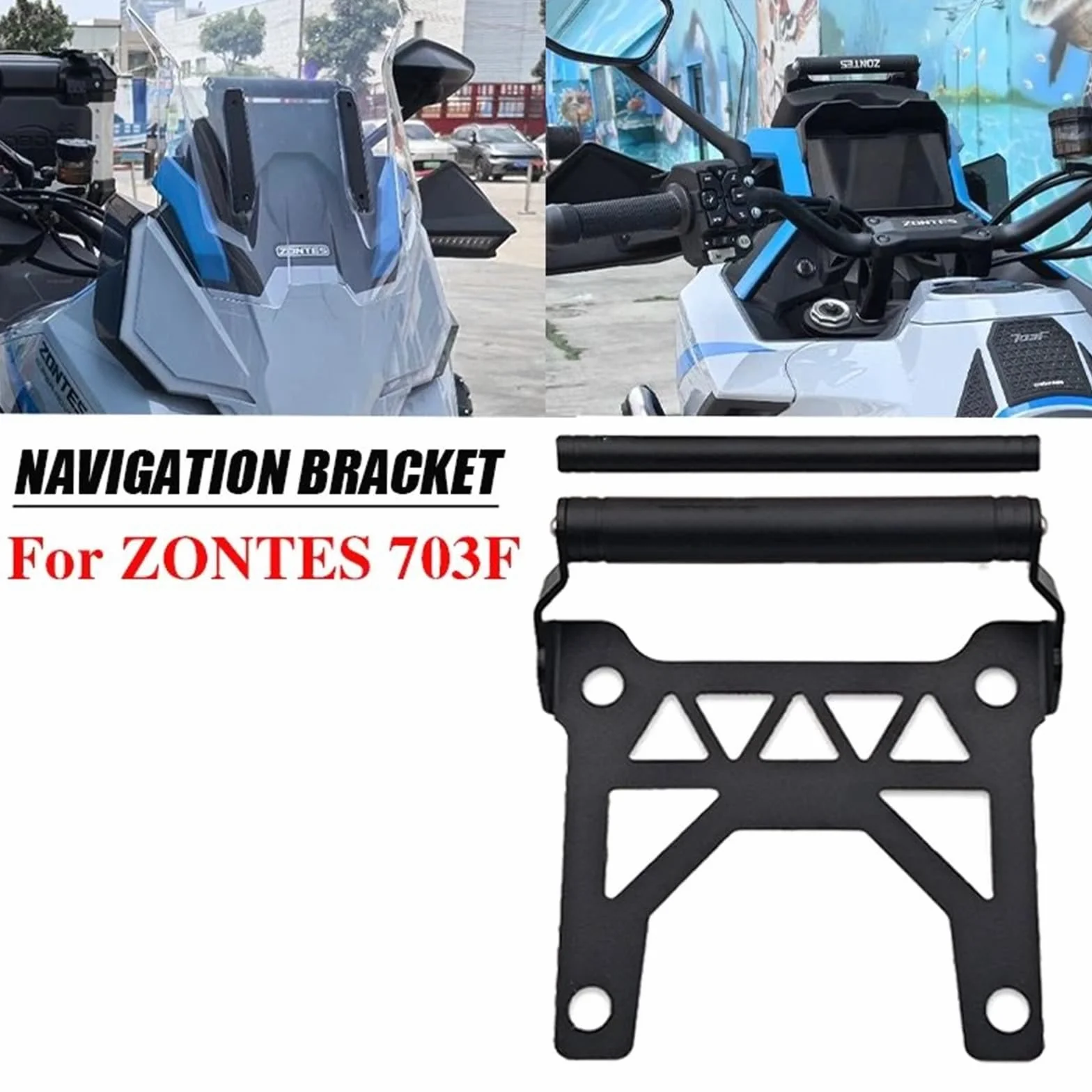 Pasuje do ZONTES 703F 703 F ZT703F 2024 2025 Uchwyt na nawigację GPS 12MM 22MM Płyta wsporcza uchwytu nawigacyjnego Uchwyt do nawigacji GPS(22MM 703F)