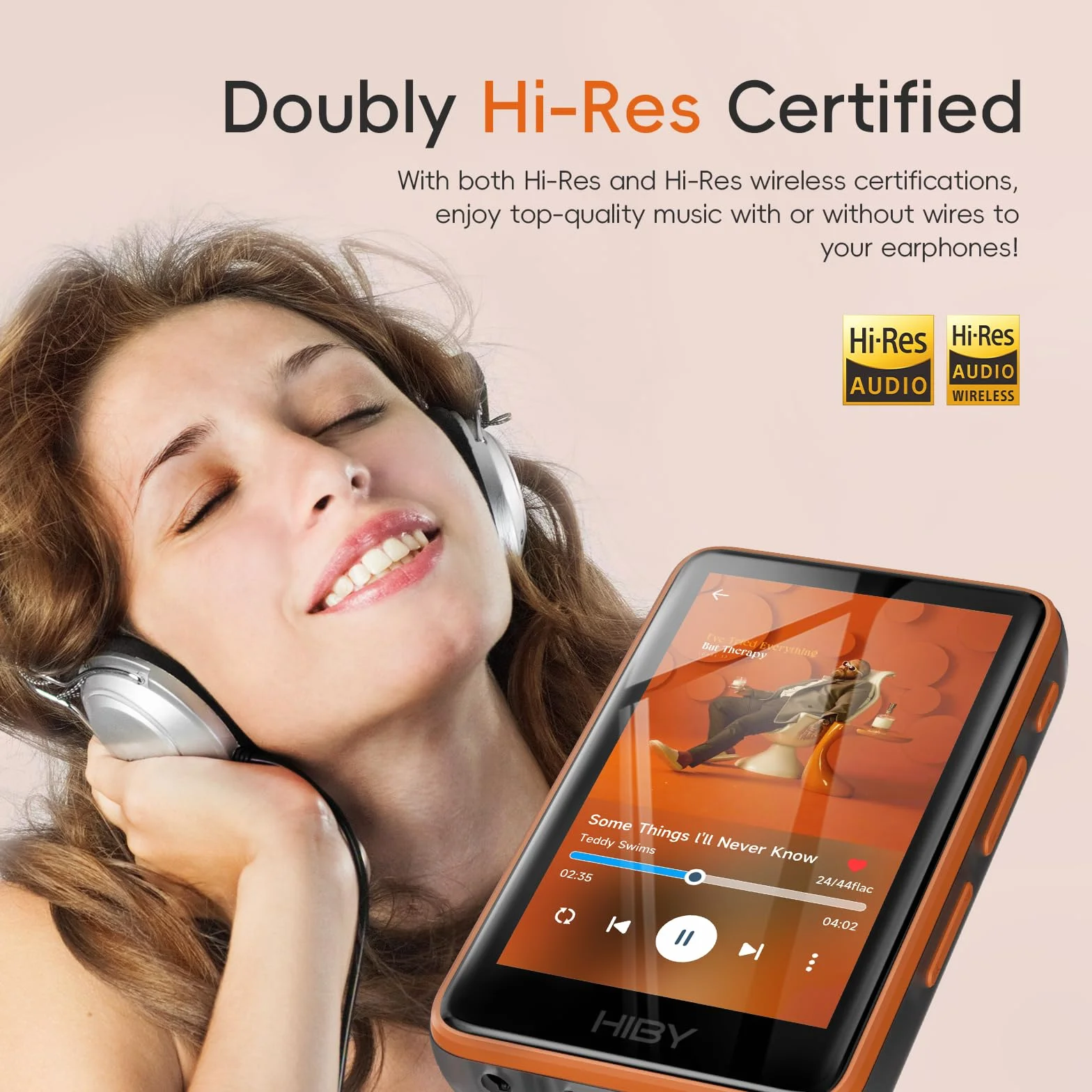 HiBy R1 HiFi odtwarzacz MP3 z Bluetooth 5.1 Tidal Qobuz DSD 256 natywny odtwarzacz muzyki bez strat z ekranem dotykowym/Certyfikat Hi Res Audio/Tuner MSEB/Pamięć rozszerzalna 2 TB