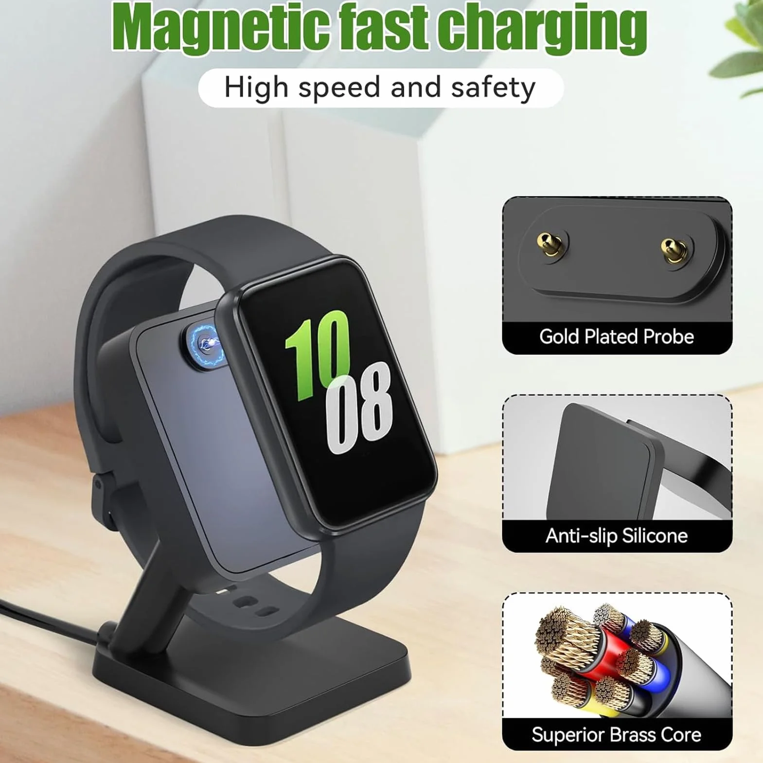 Ładowarka do Zegarka Fit 3, Magnetyczna Bezprzewodowa Stacja ładująca z Kablem USB, Przenośna, Wydajna i Bezpieczna Stacja ładująca do Smartwatcha Zamienna do Stacji