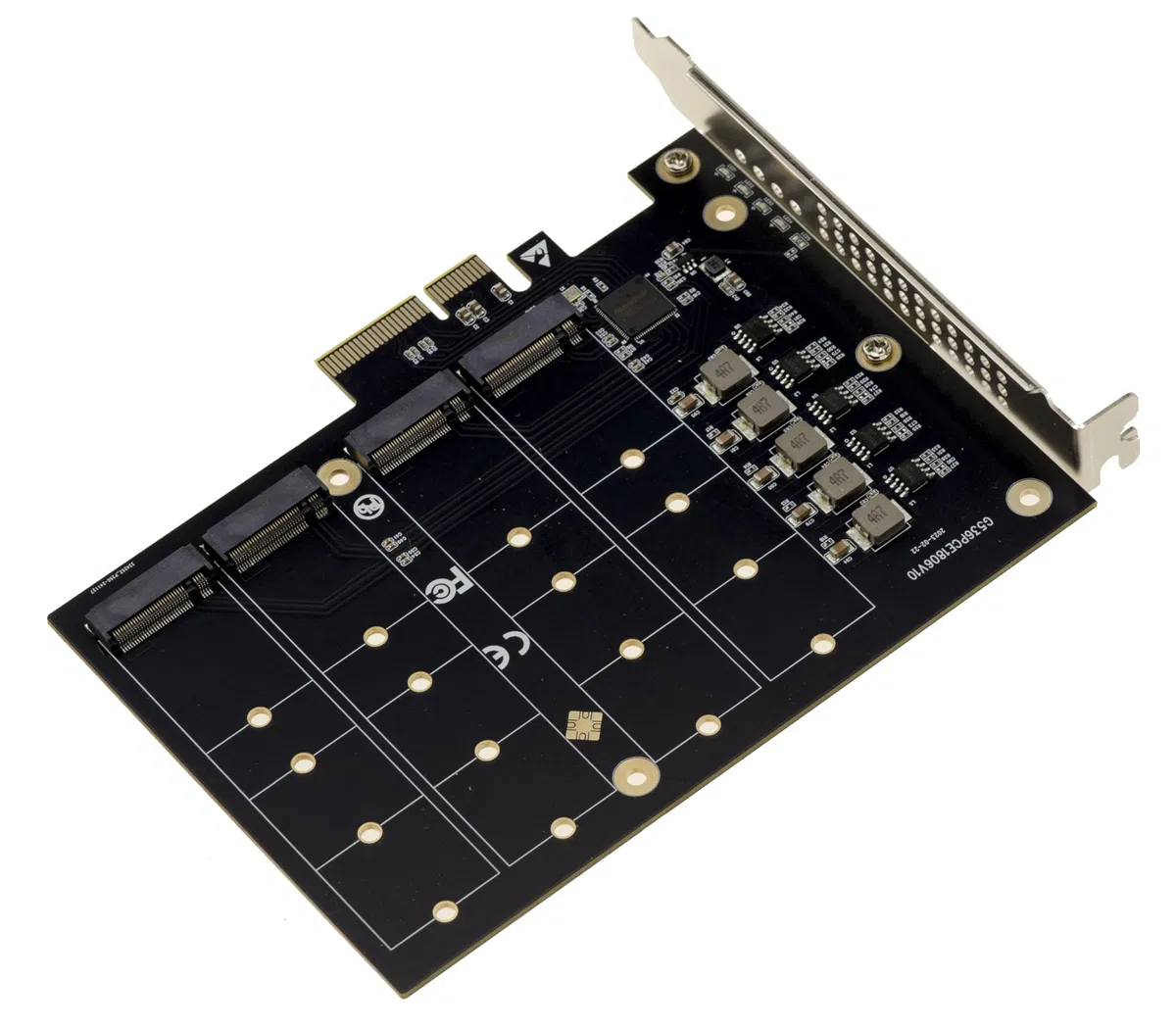 KALEA-INFORMATIQUE Karta kontrolera M2 PCIe 3.0 x4 dla 4 dysków M.2 NVMe M Key SSD Działa bez trybu rozwidlenia