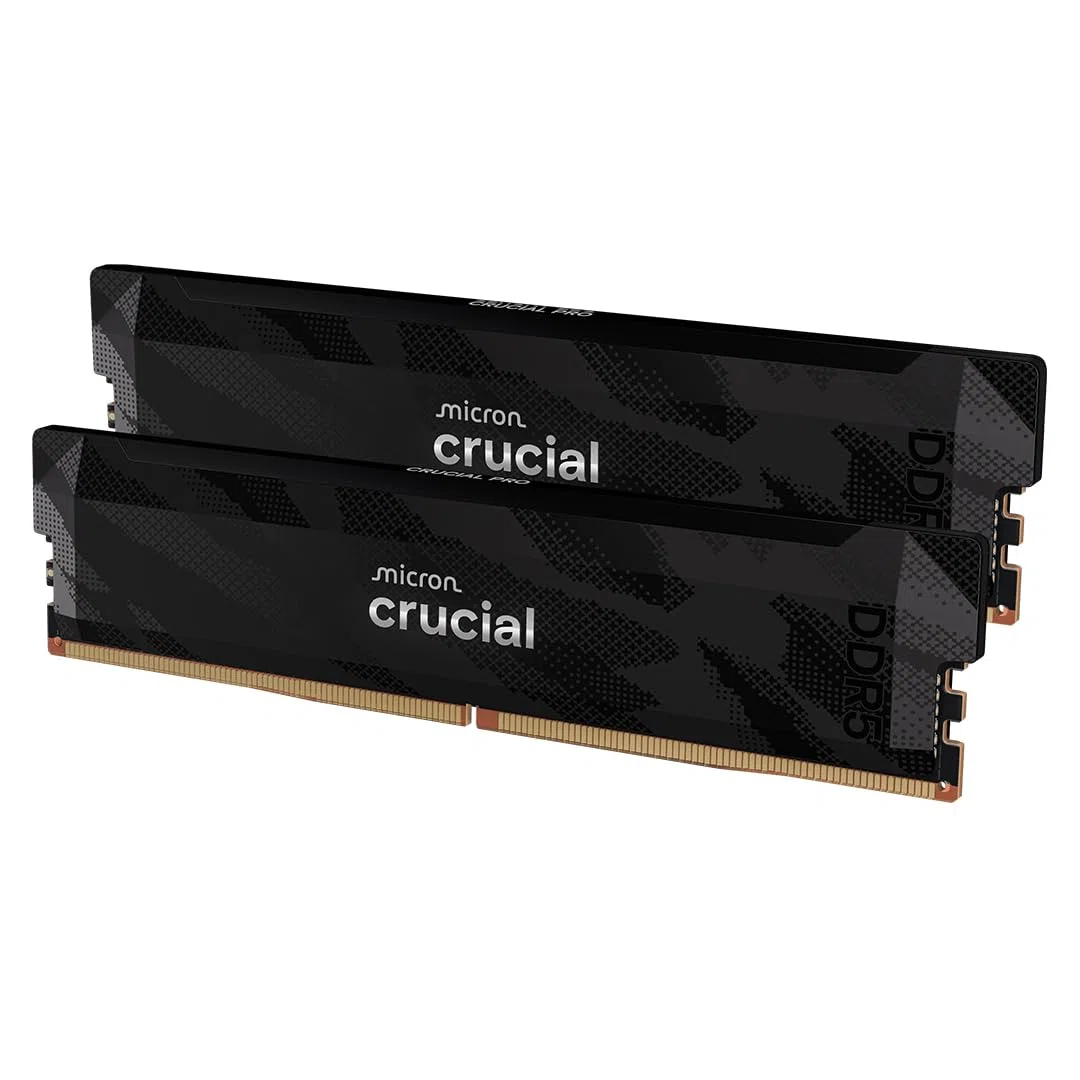 Crucial Pro DDR5 RAM 32 GB Kit (2 x 16 GB), 6400 MHz CL32, pamięć do gier pulpitowych, kompatybilna z Intel XMP 3.0 i AMD Expo, czarny - CP2K16G64C32U5B