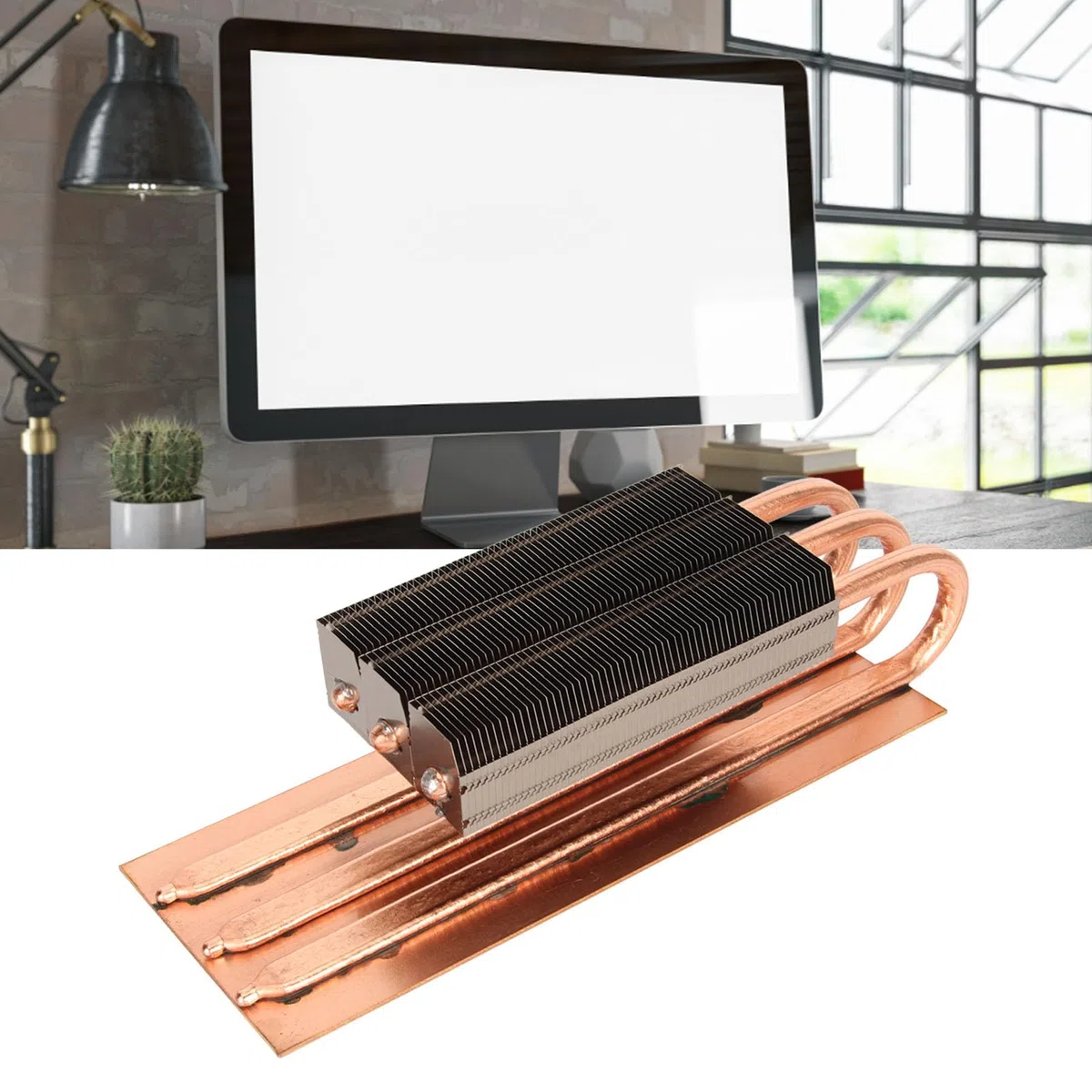 Radiator Płyty Głównej Karty Graficznej Komputera, Radiator z Czystej Miedzi RTX3090 3060 3080 Pomocniczy Grzejnik Karty Graficznej, 200mm X 80mm X 50mm