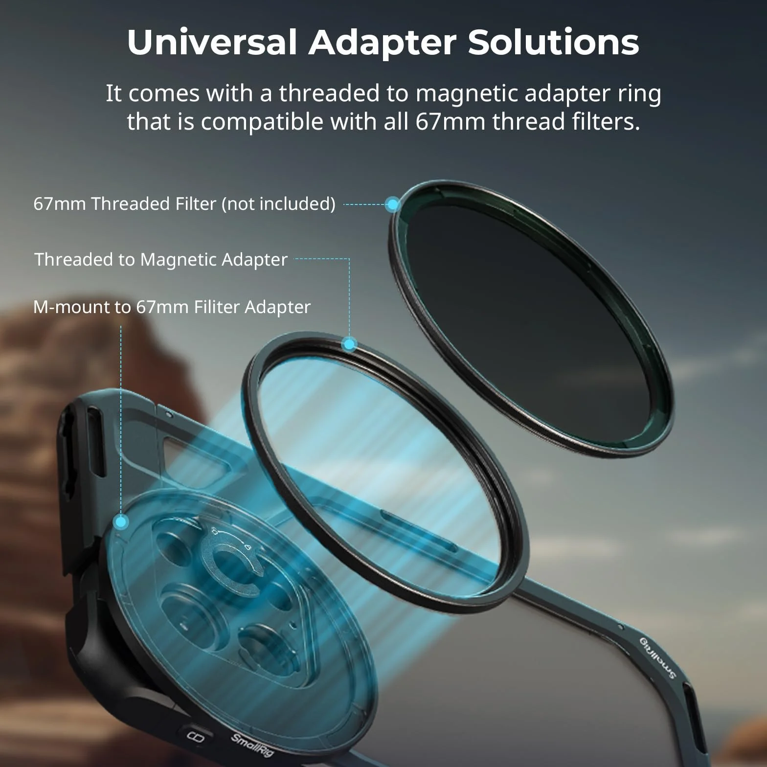 SmallRig Magnetyczny Adapter Filtra M-Mount 67mm do iPhone 15