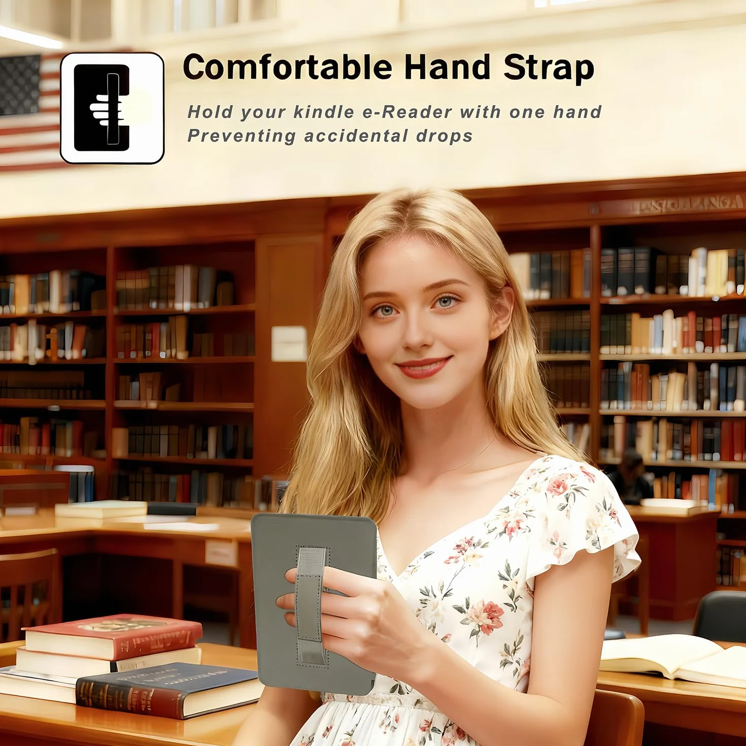 SCSVPN Etui na 15.2 cm Kindle 10. generacji (wydanie 2019, model nr. J9G29R) – smukłe, lekkie, wysokiej jakości etui ze skóry PU z paskiem na rękę, automatyczne uśpienia/budzenie, nie pasuje do