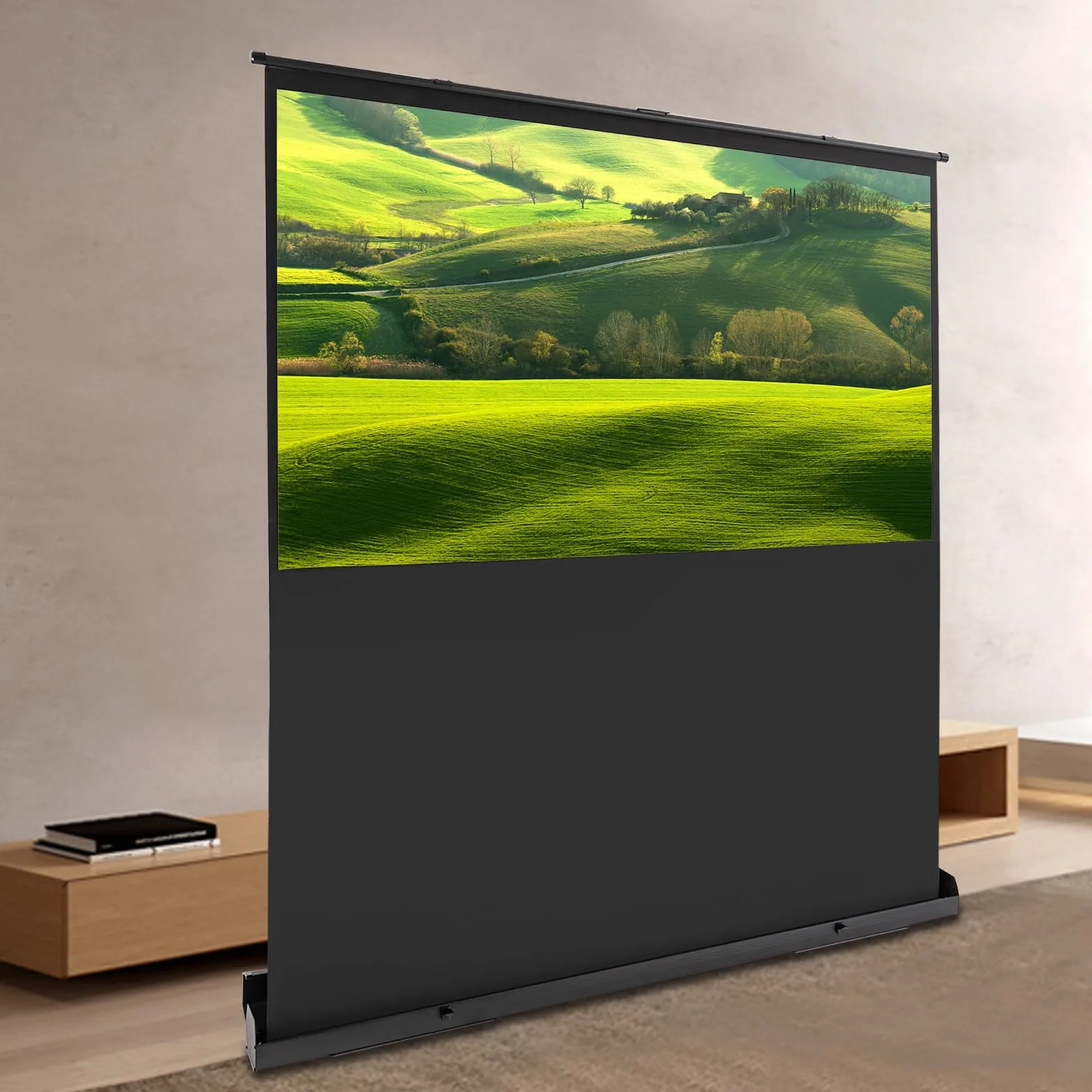 rzutnik na płótnie i pull-up kontrastowe płótno rzutnik — projektor ekran przenośny — filmy 4K i 8K Ultra High Definition — Roll up 16:9 — do pokoju projekcyjnego salonu
