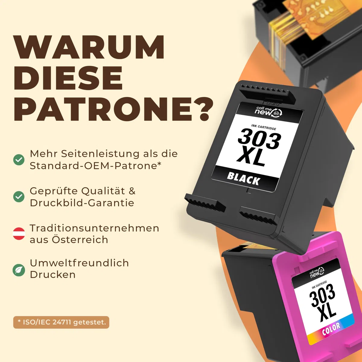 303XL wkłady do drukarki – kompatybilne z HP 303 / HP 303 XL czarne i kolorowe – zasięg XL, Smart Chip, zamiennik Envy Photo 6230, Envy Inspire 7220e, Tango – 2 szt. w opakowaniu zbiorczym