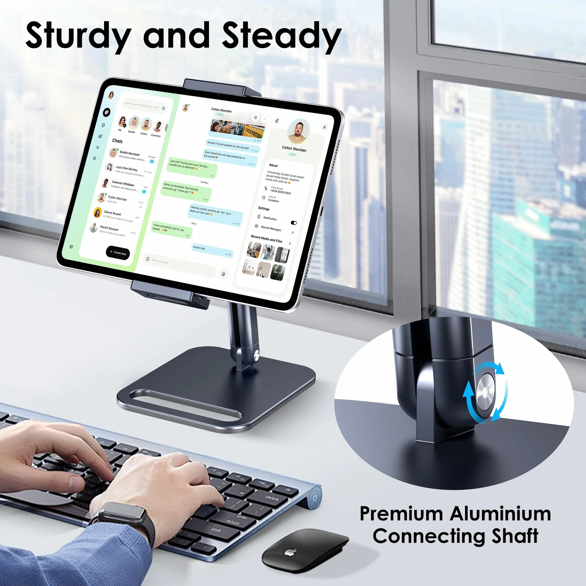 CreaDream Stojak na tablet aluminiowy regulowany obrotowy 360° 4,7-33.0 cm iPad Pro Air Mini Galaxy Tab