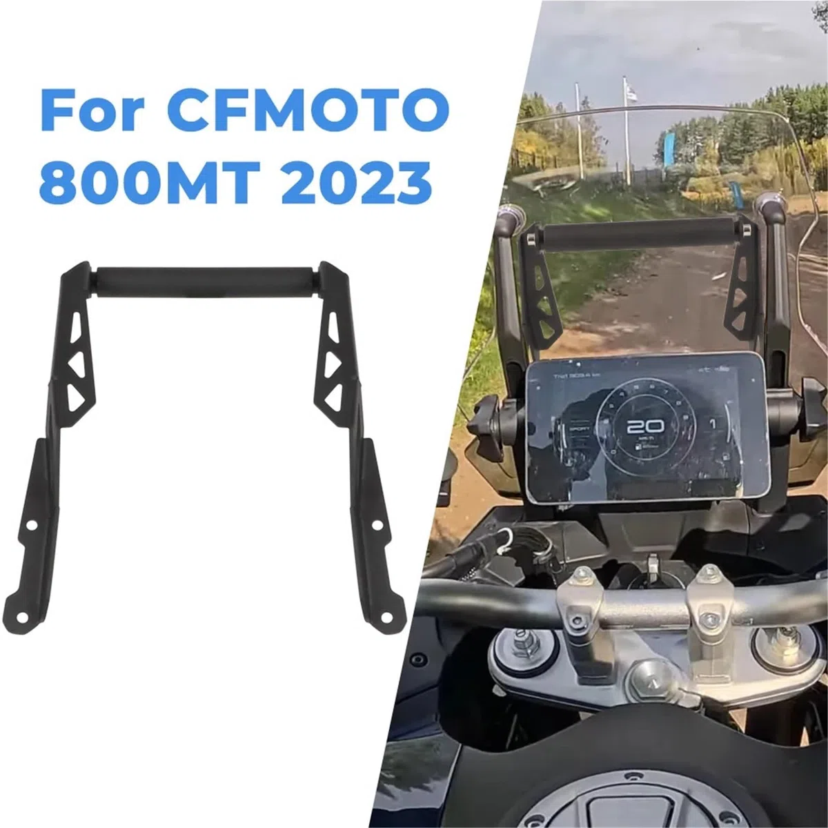 Akcesoria motocyklowe 22 mm uchwyt na nawigację GPS uchwyt na telefon na kierownicę pasuje do CFMOTO 800MT 2023 Uchwyt do nawigacji GPS