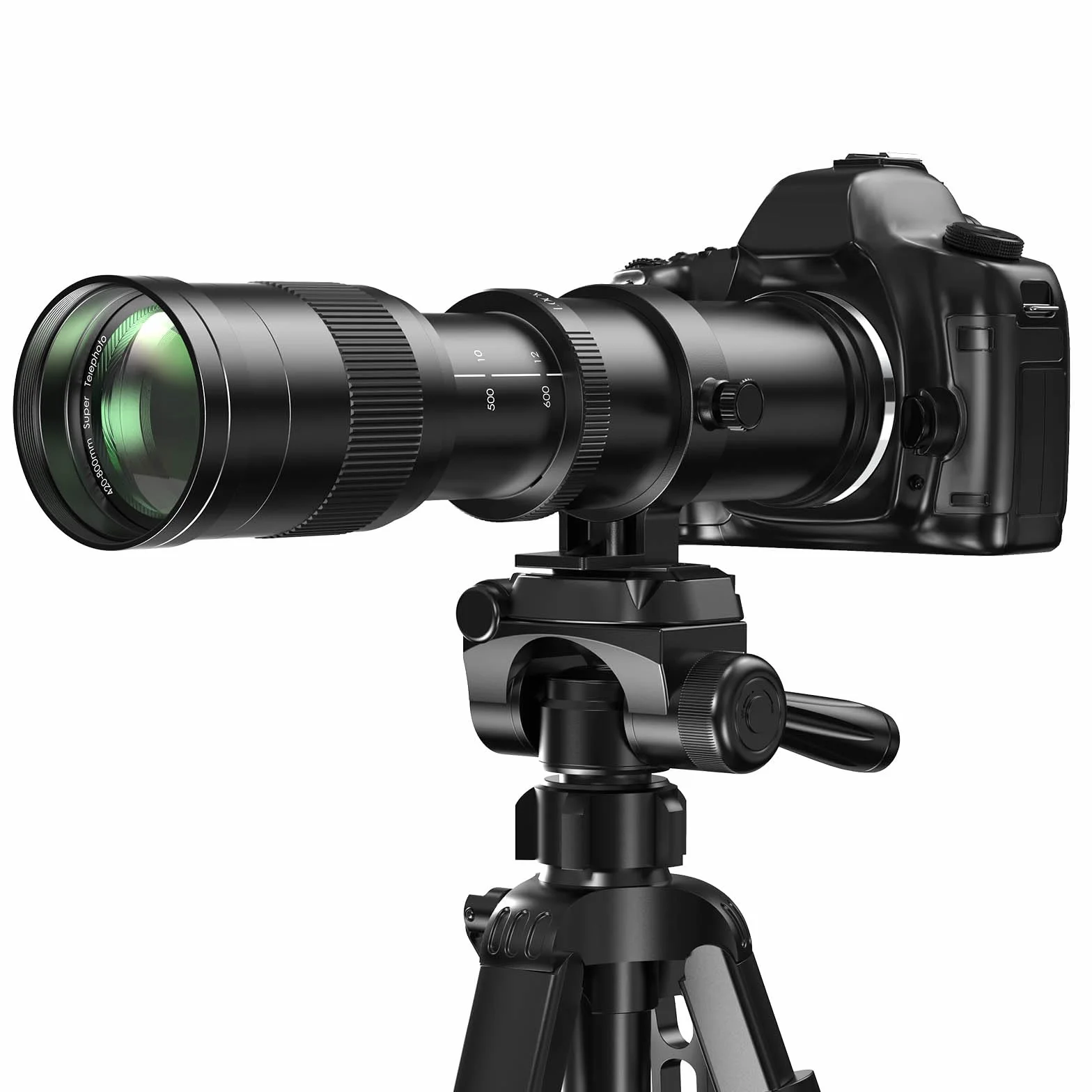 Lightdow (aktualizacja) RF 420-800 mm F/8.3 Teleobiektyw zmiennoogniskowy — ręczne obiektywy do aparatów bezlusterkowych (czarny dla Canon RF)