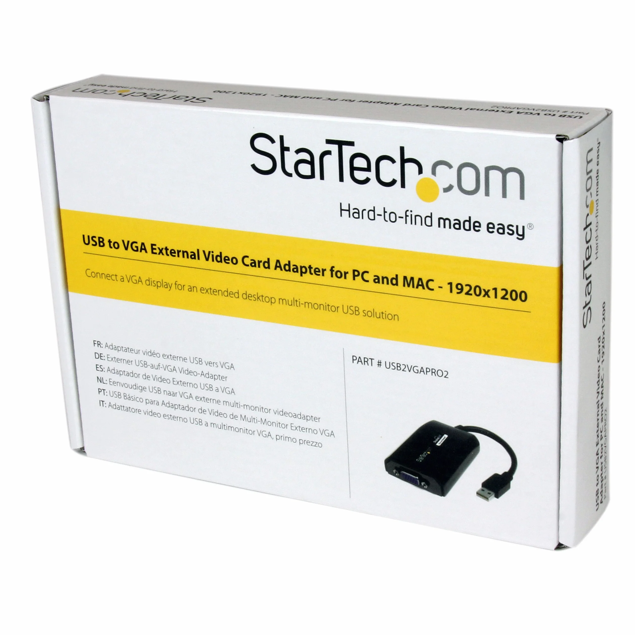 Startech.Com USB2VGAPRO2 Adapter Usb, Czarny, 7,9 x 4,3 x 1,5cm
