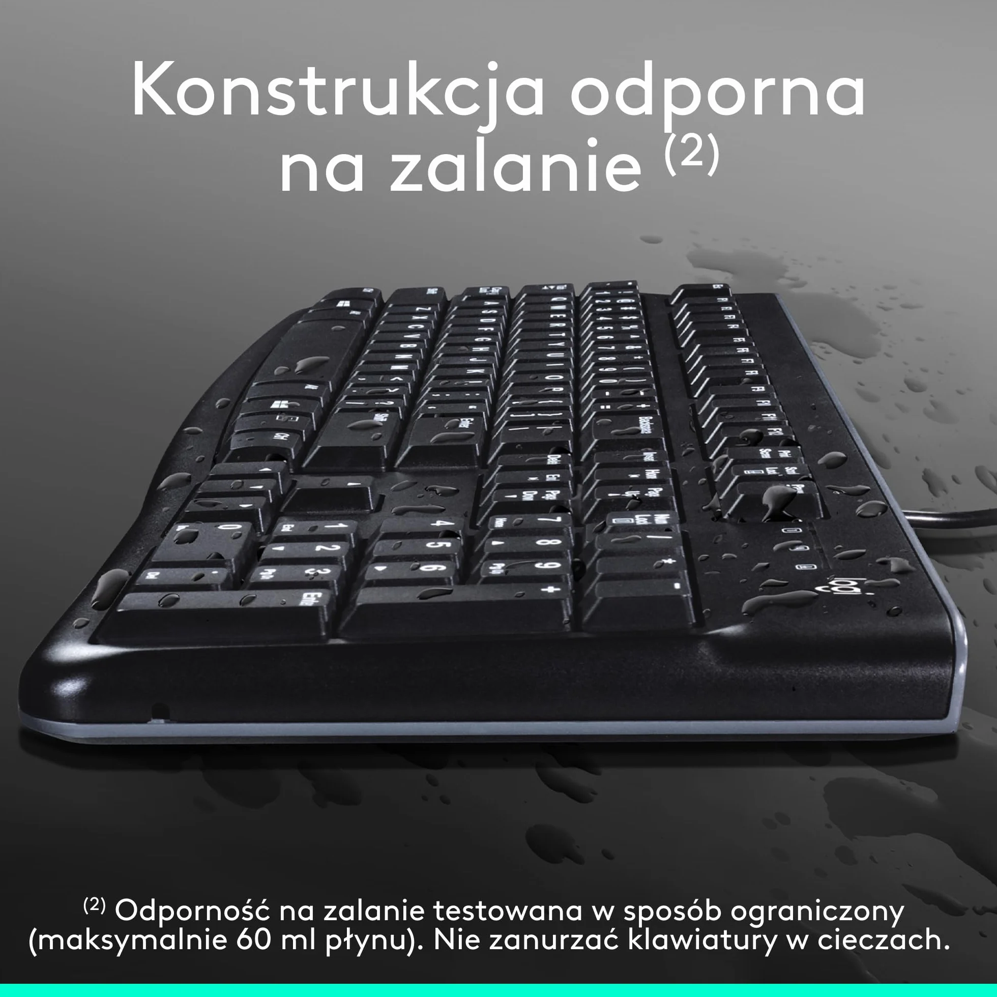 Logitech MK120 Przewodowa Klawiatura i Mysz Combo dla Windows, optyczna mysz przewodowa, pełnowymiarowa klawiatura, USB Plug-and-Play, zgodna z komputerem PC, laptopem, QWERTY układ US Intl - Czarny