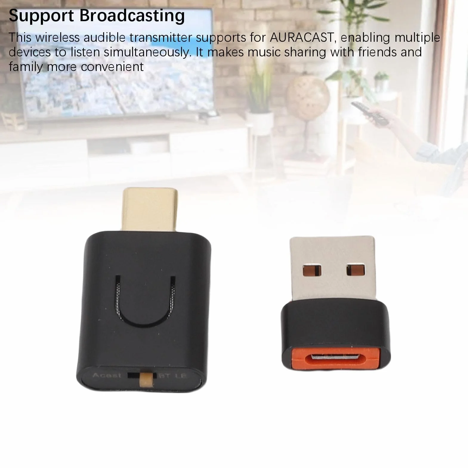 USB-C aptX Bluetooth 5.4 adapter audio, zestaw głośnomówiący, adapter muzyczny, nadajnik dźwięku do komputera, laptopa, tabletu, słuchawek, Plug and Play Wireless Dongle