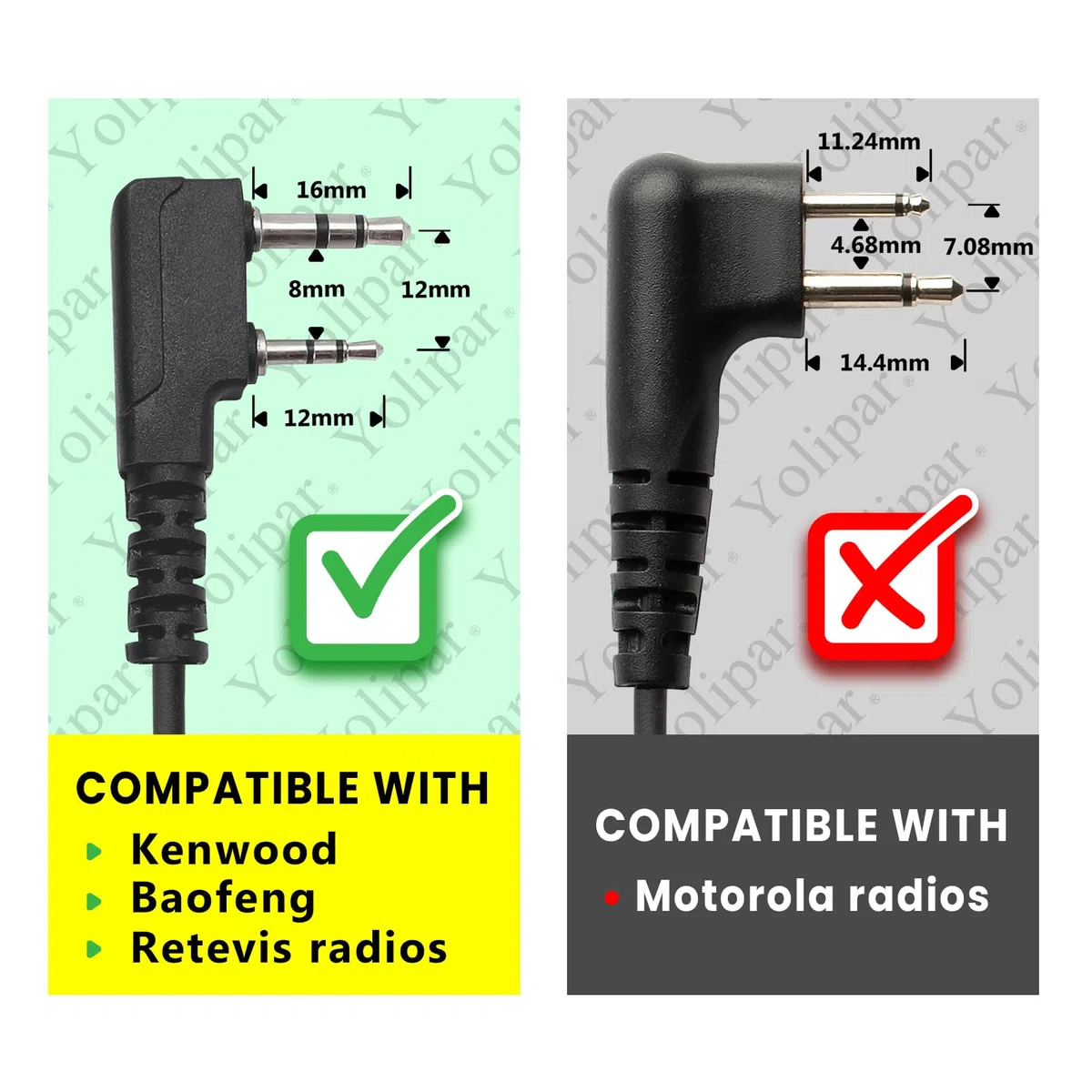 Zestaw do monitoringu słuchawek kompatybilny z BaoFeng, BTECH, Kenwood Walkie Talkie z mikrofonem PTT, akcesoria do zestawu słuchawkowego (w kształcie litery G)